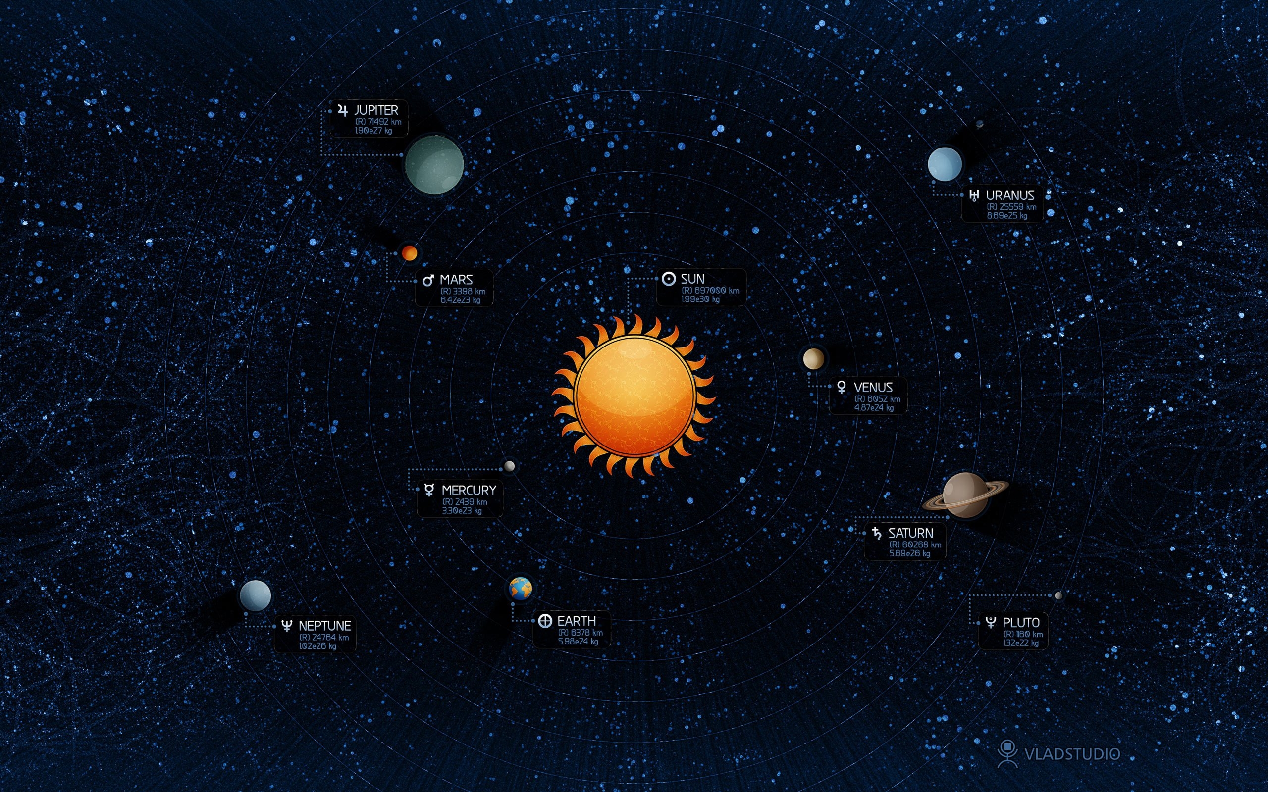 2560x1600 Wallpaper Solar system, Planets, Earth, Mercury, Venus, Mars, Desktop