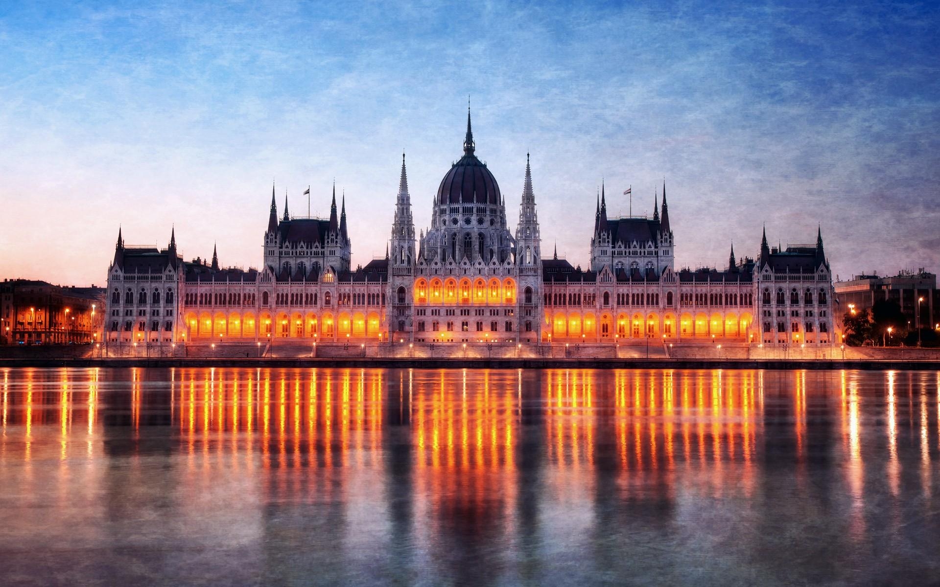 1920x1200 Hungary budapest citylights parliament houses cities wallpaper, Desktop