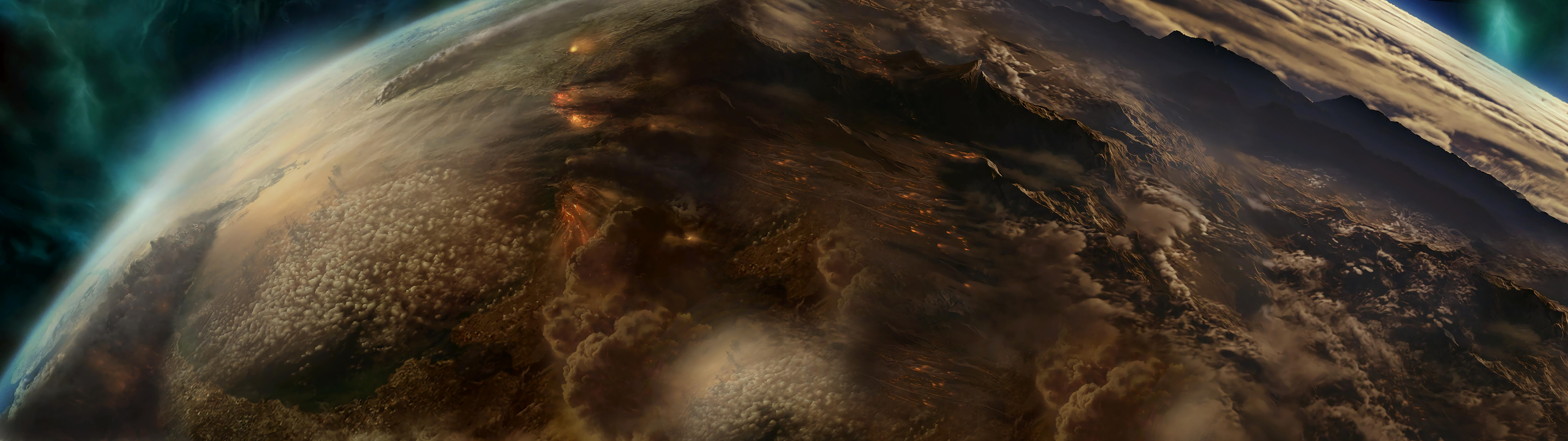 7680x2160 Halo: Reach double monitor wallpaper No. 3 time featuring the planet itself [], Dual Screen