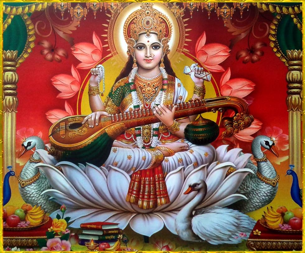 980x820 Beautiful Saraswati Maa Photo 1, Desktop