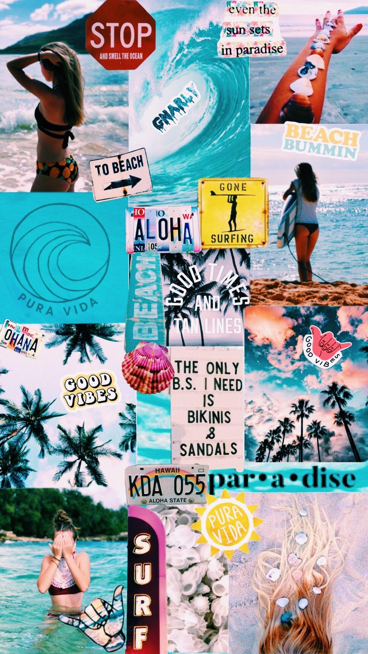 1250x2210 Surfing wallpaper collage, Phone