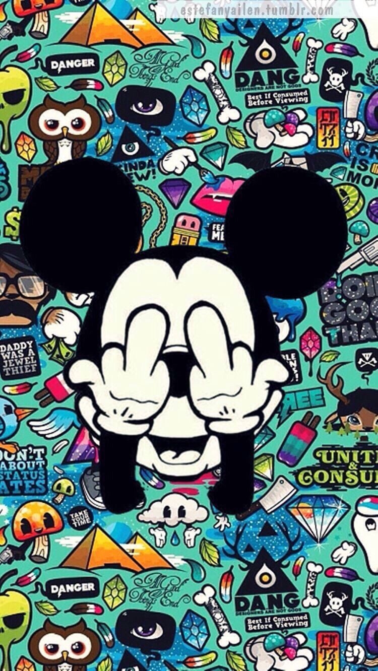 750x1340 Mickey Mouse Weed Supreme Wallpaper, Phone