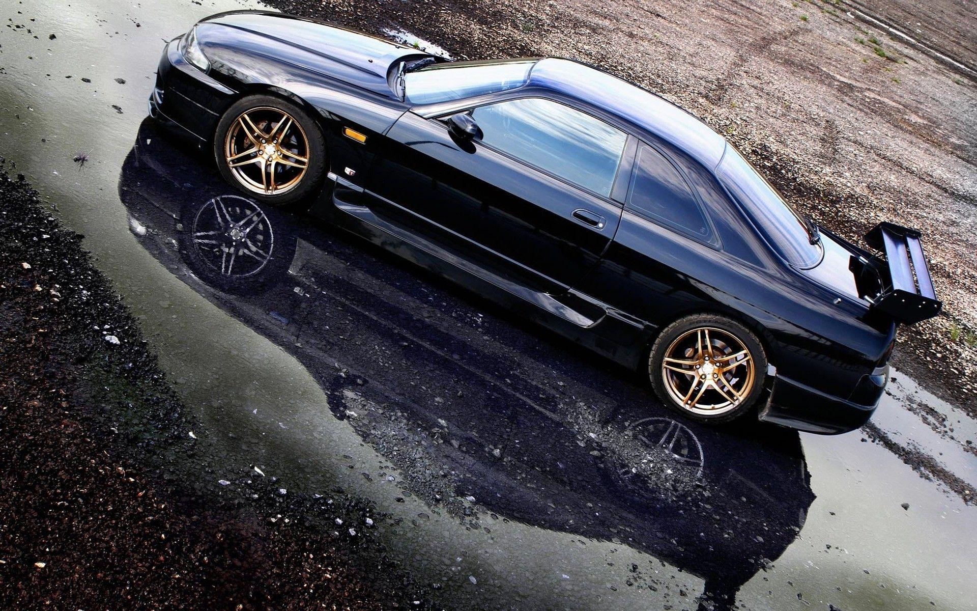 1920x1200 Black Cars Vehicles Reflections Nissan Skyline R33 Gt R Wallpaper, Desktop