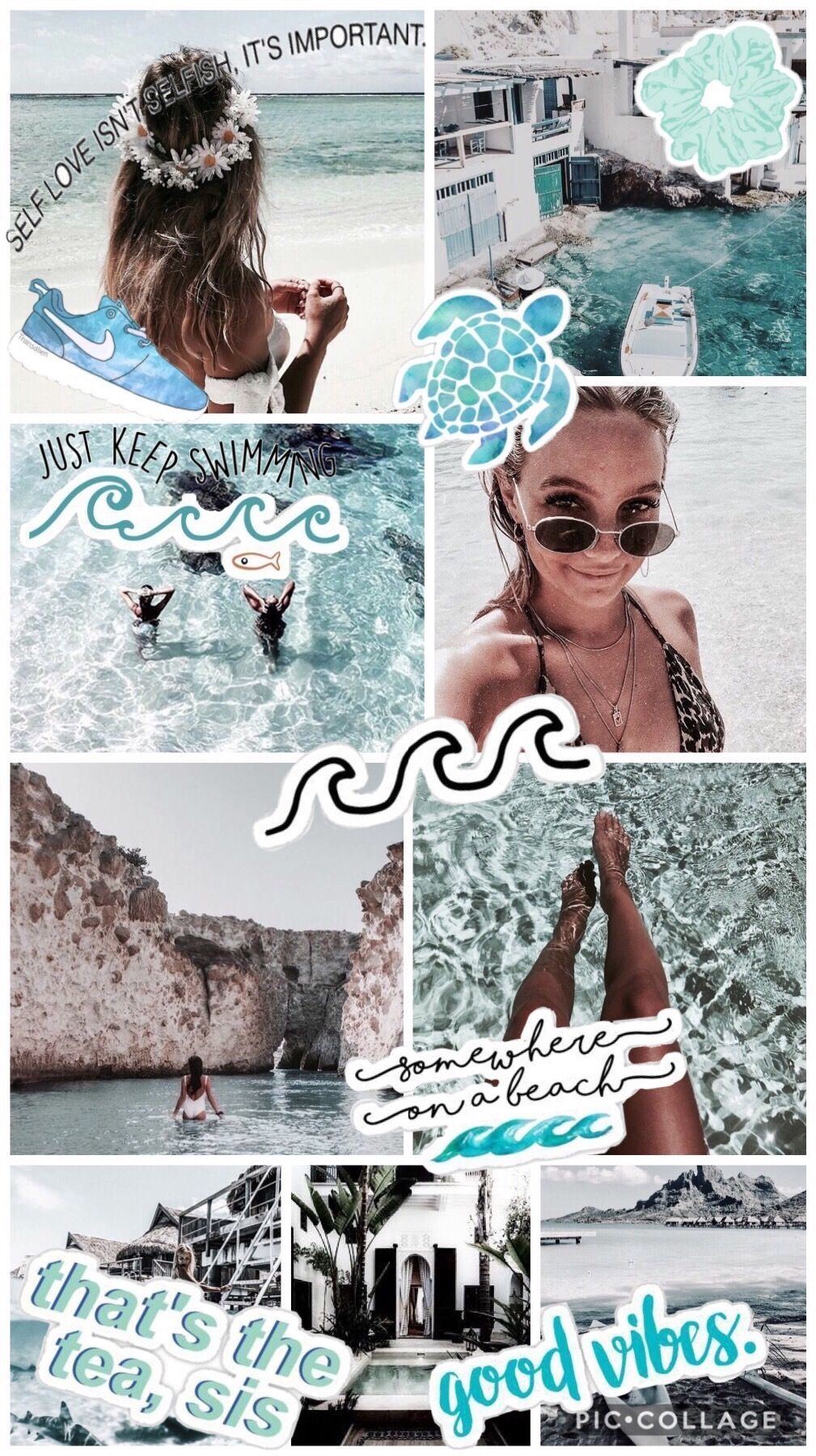 1010x1800 beach water ocean vacation summer collage aesthetic wal, Phone