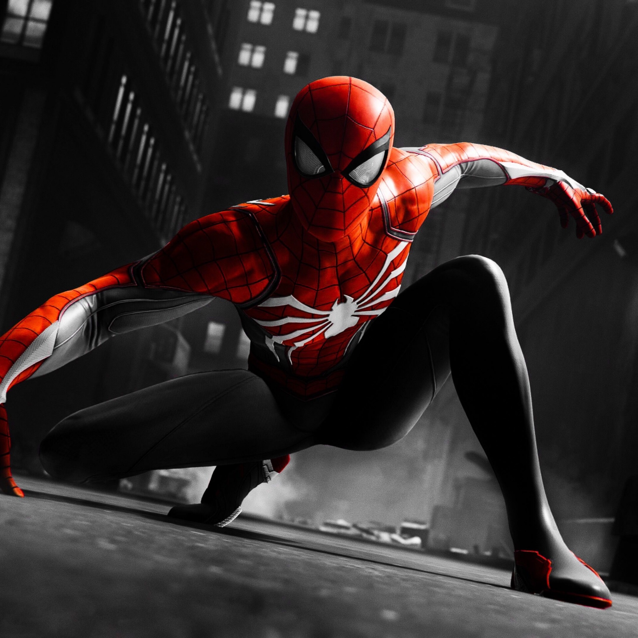 2050x2050 Wallpaper 4k Black And Red Spiderman 4k Wallpaper, Phone