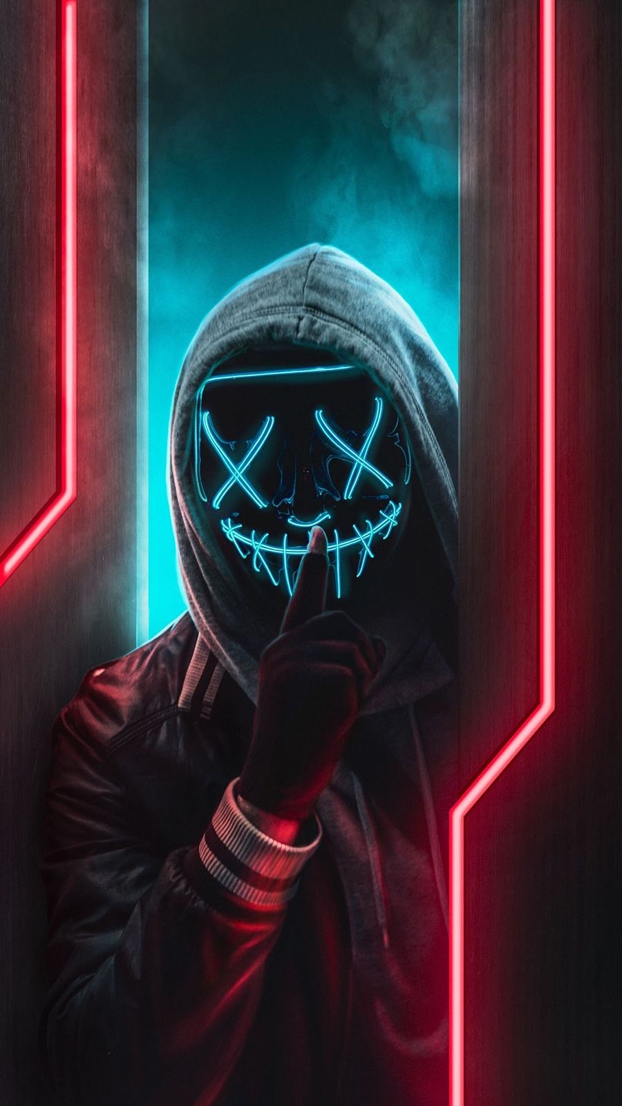 900x1600 neon mask man wallpaper Mobile Walls, Phone