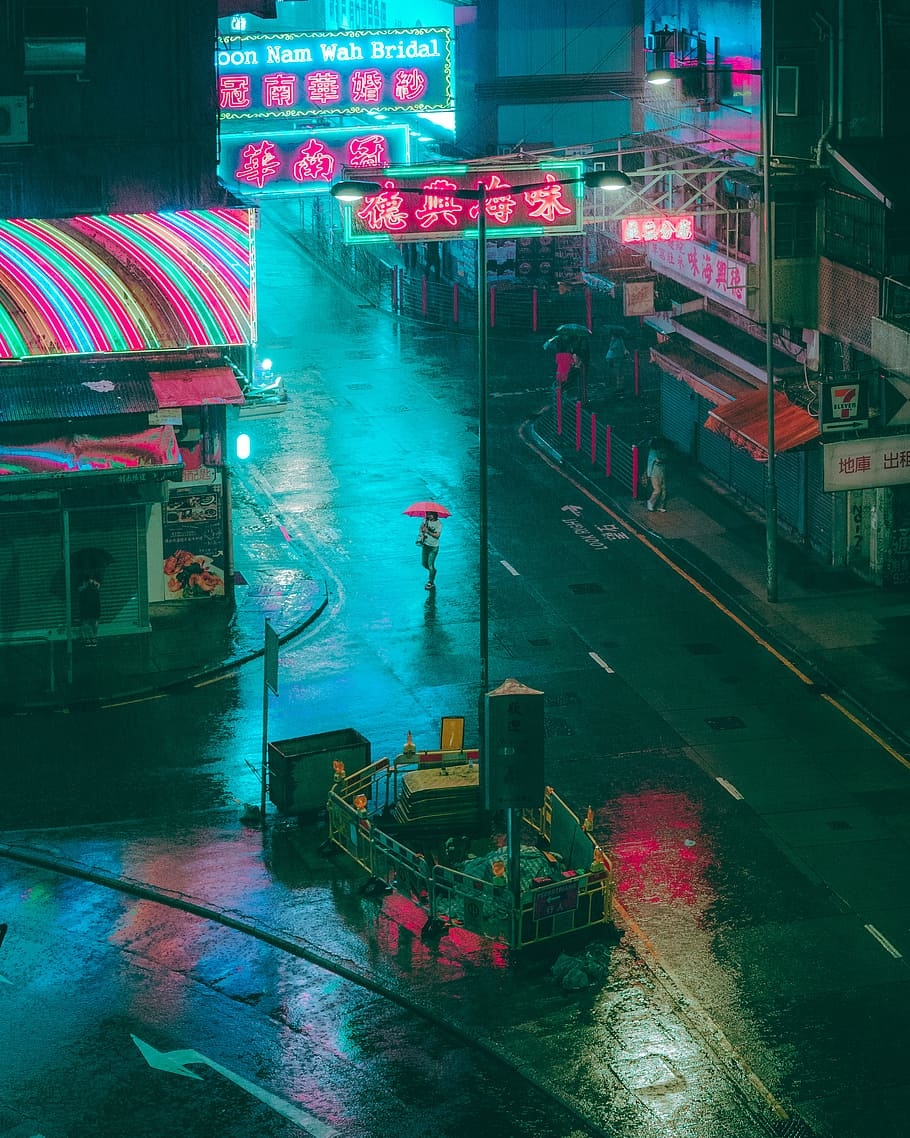 910x1140 HD wallpaper: Yau Ma Tei Rain, urban, typhoon, dystopium, hong kong, aesthetic, Phone