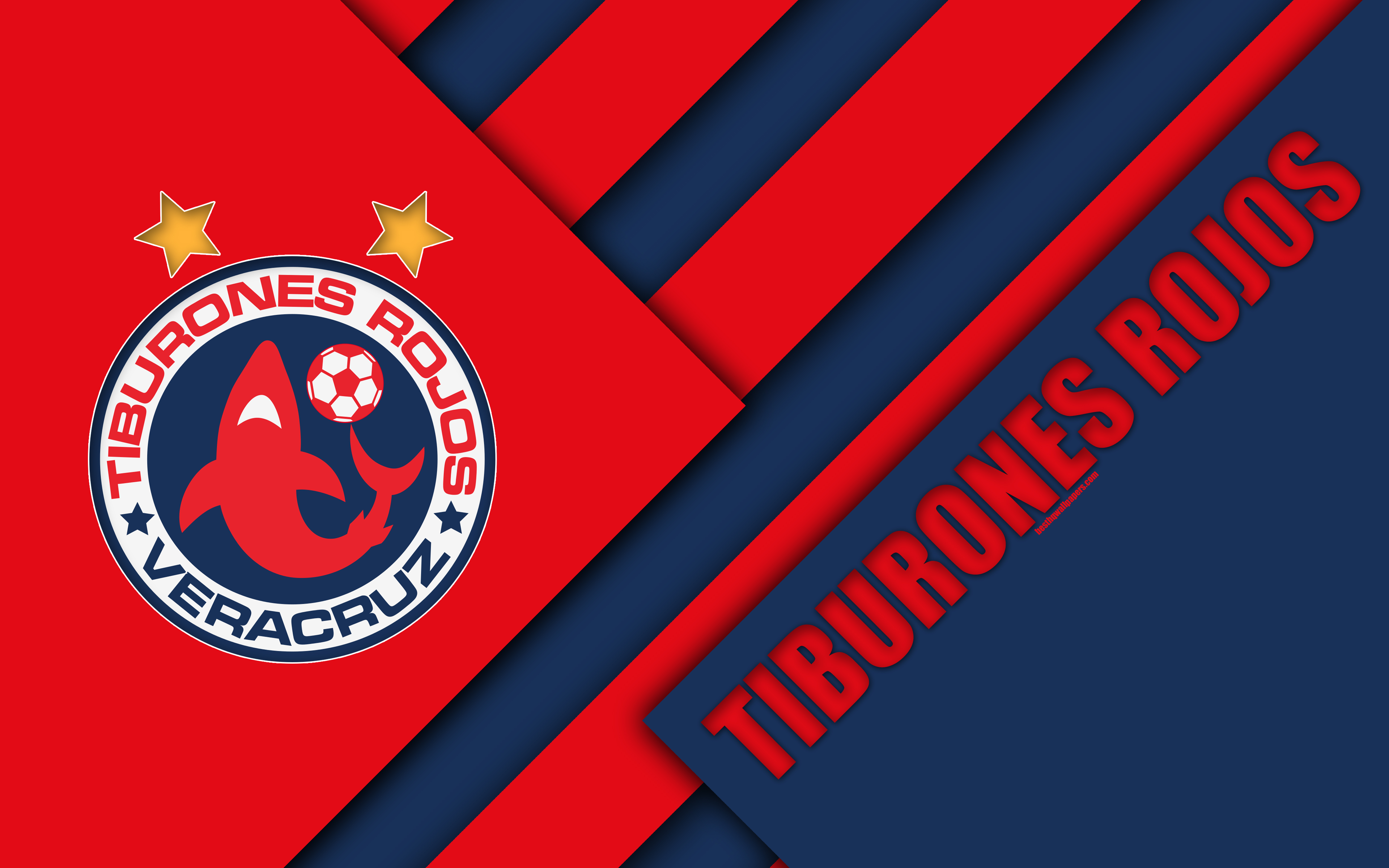 3840x2400 Download wallpaper Veracruz FC, 4k, Mexican Football Club, material, Desktop