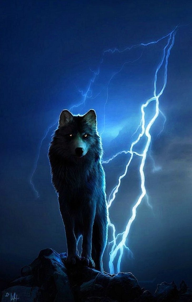 730x1150 Lightning Wolf Wallpaper Wallpaper.Pro, Phone