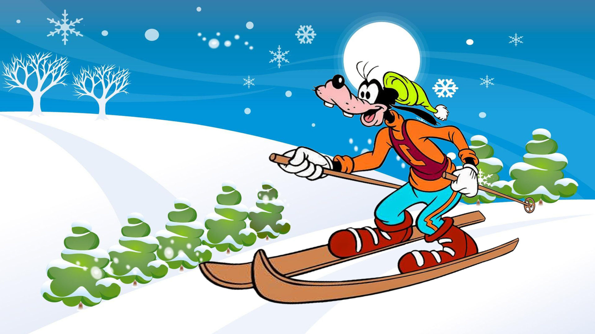 1920x1080 Walt Disney Cartoon Goofy Skiing Path Winter Mountain Snow Desktop HD Wallpaper For Mobile Phones And Computer 2880x1620, Wallpaper13.com, Desktop