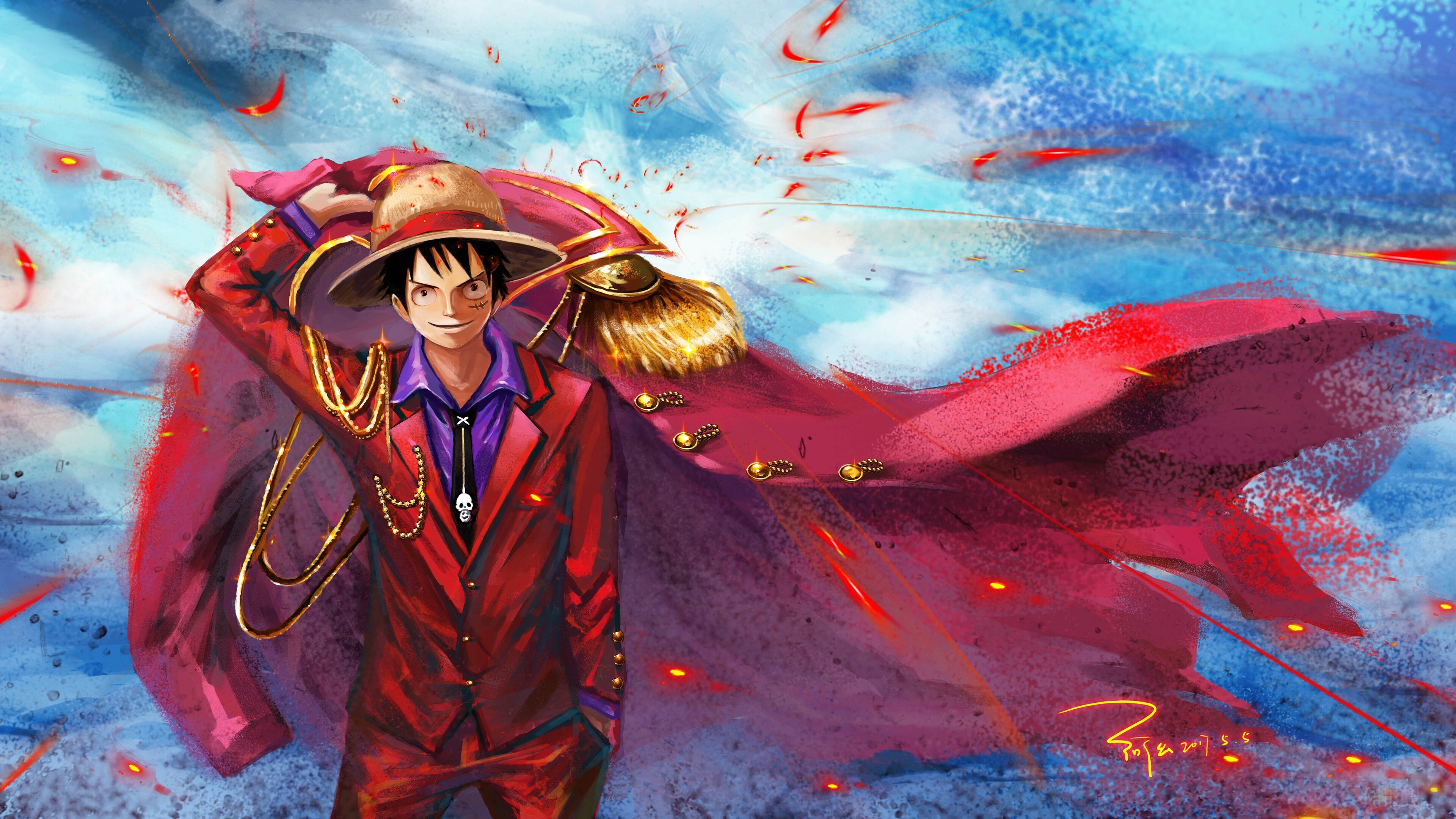 3840x2160 Admiral, Monkey D Luffy, One Piece, Anime 4k Gallery HD Wallpaper, Desktop