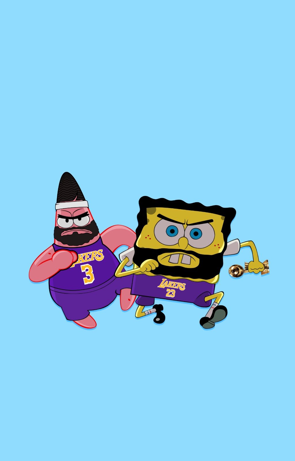 1030x1600 Lebron James & Anthony Davis Spongebob Angeles by sportsign. Anthony davis, Los angeles lakers, Lebron james, Phone