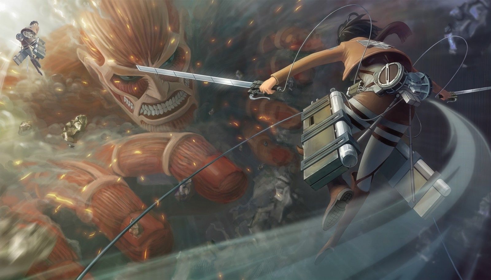 1600x920 anime, Shingeki no Kyojin, Mikasa Ackerman, screenshot, mecha, computer wallpaper, pc game High quality walls, Desktop