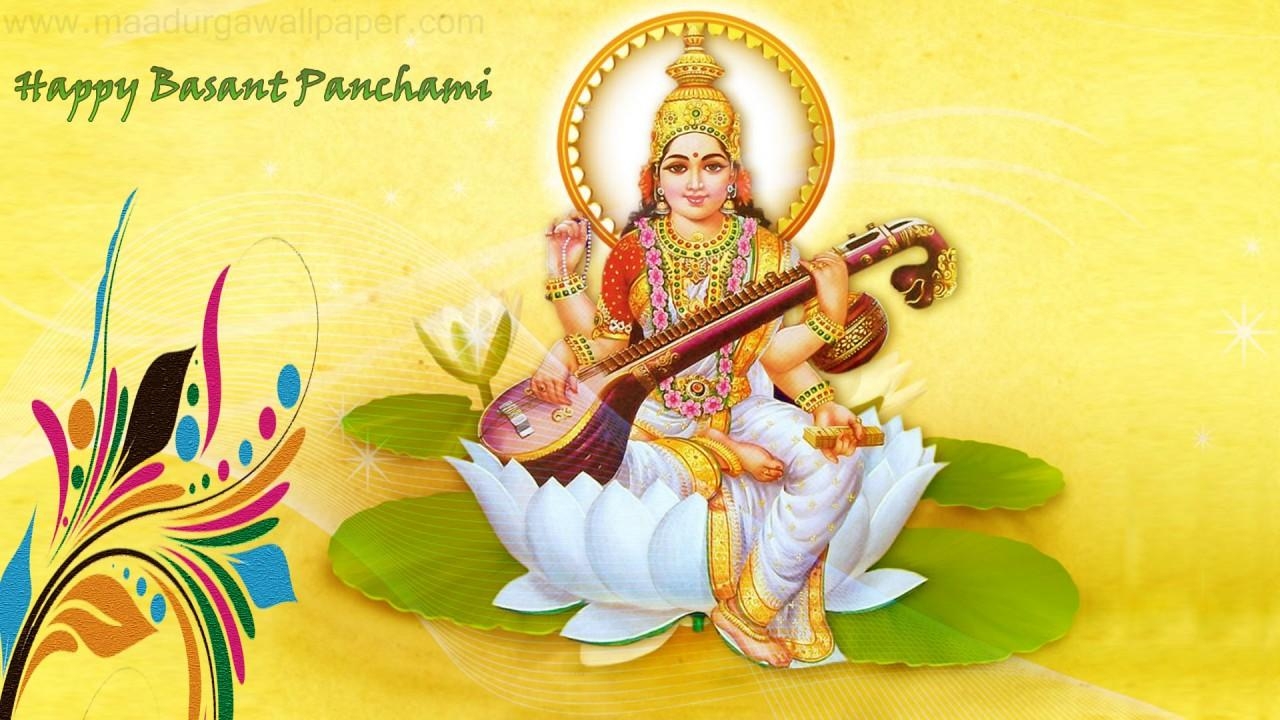 1280x720 Vasant Panchami Background Wallpaper HD Maa Saraswati, Desktop