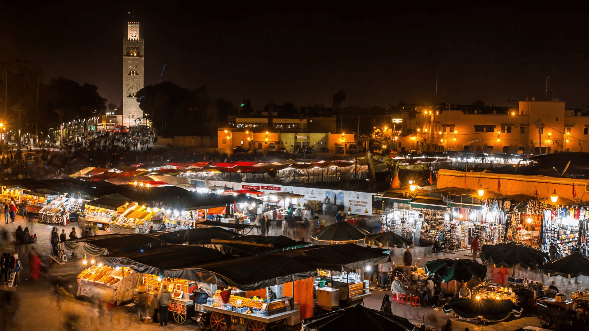 1920x1080 MARRAKECH, MOROCCO timelapse People on Jemaa el Fna square, Desktop