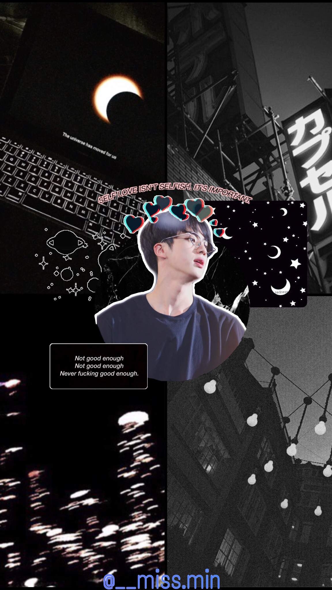 1160x2050 Jin Black Aesthetics Wallpaper, Phone