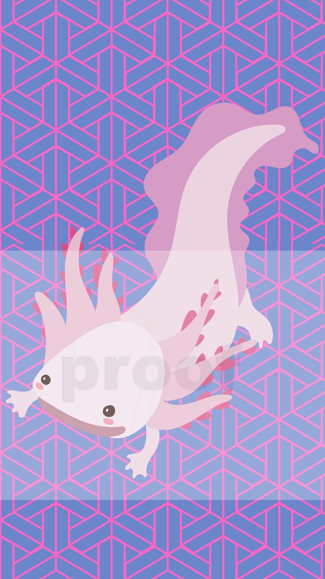 1080x1920 Axolotl Kawaii Fish iPhone Wallpaper Background Android, Phone