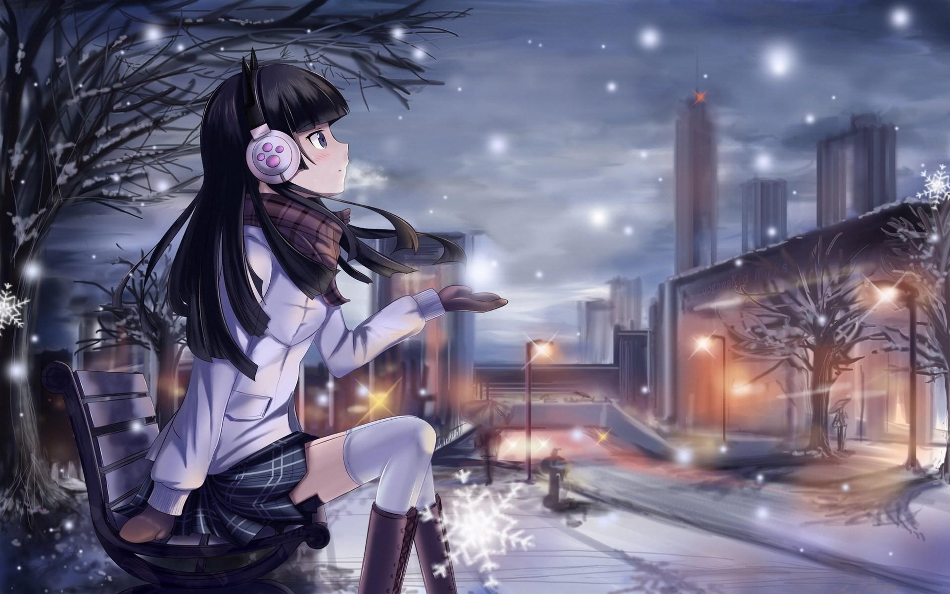 1920x1200 Winter Anime Wallpaper, Desktop