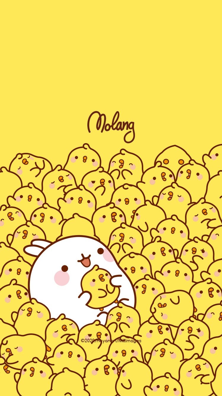 750x1340 Molang & Piu Piu Wallpaper. Molang wallpaper, Wallpaper iphone cute, Cute cartoon wallpaper, Phone