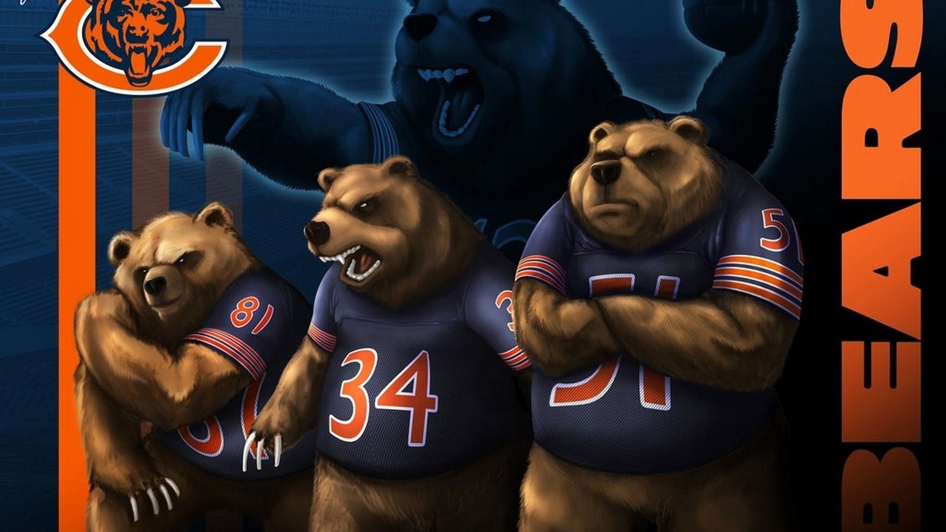 1920x1080 HD Background Chicago Bears NFL Football Wallpaper. Chicago bears wallpaper, Chicago bears picture, Chicago bears logo, Desktop