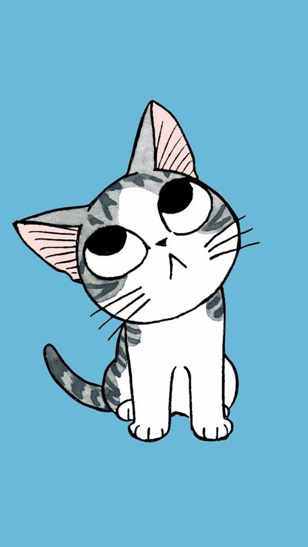 1080x1920 Cute Cartoon Kitten iPhone 8 Wallpaper Free Download, Phone