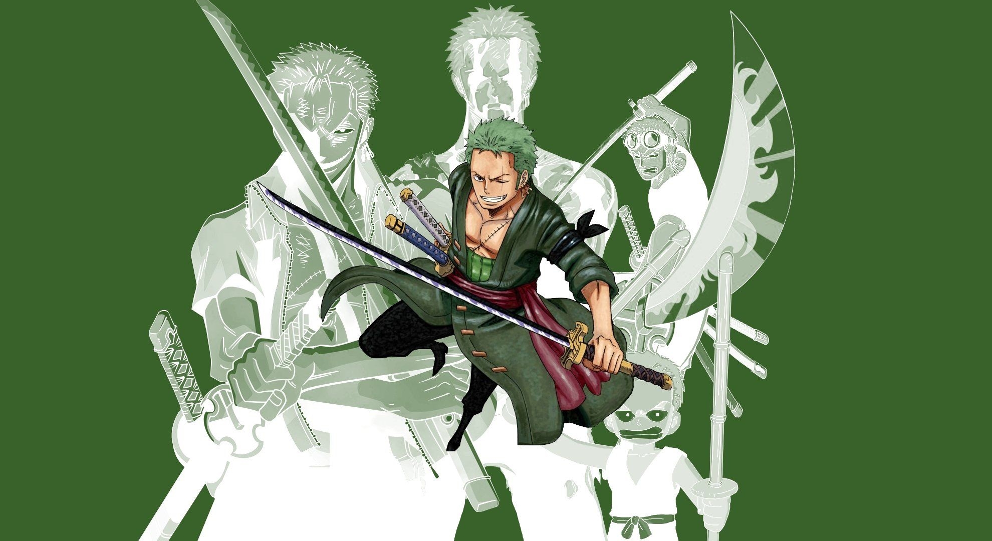 1980x1080 Zoro Green Wallpaper, Desktop