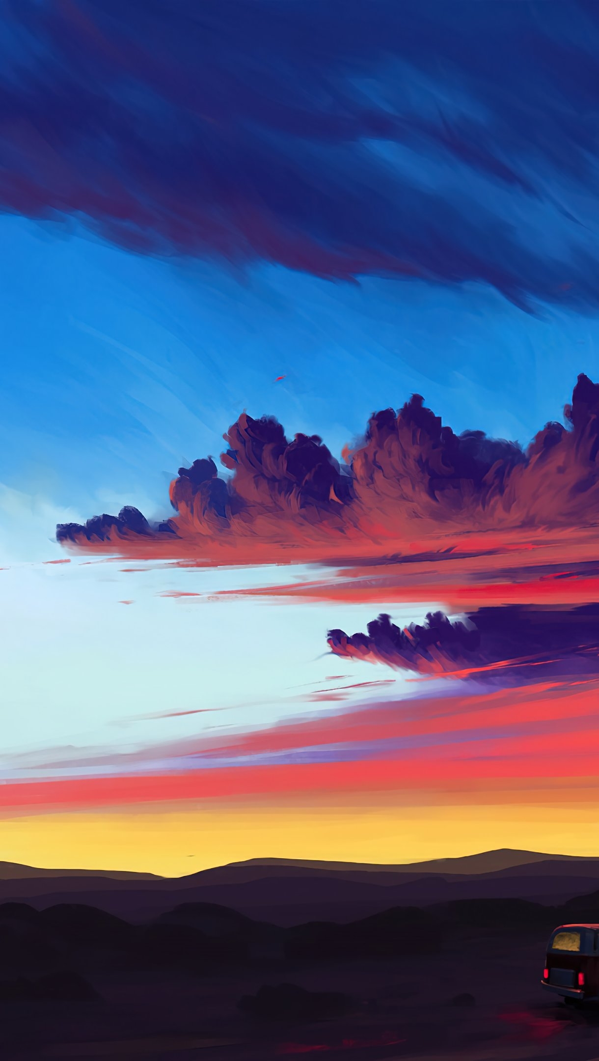 1220x2160 Clouds at sunrise Digital Art Wallpaper 4k Ultra HD, Phone