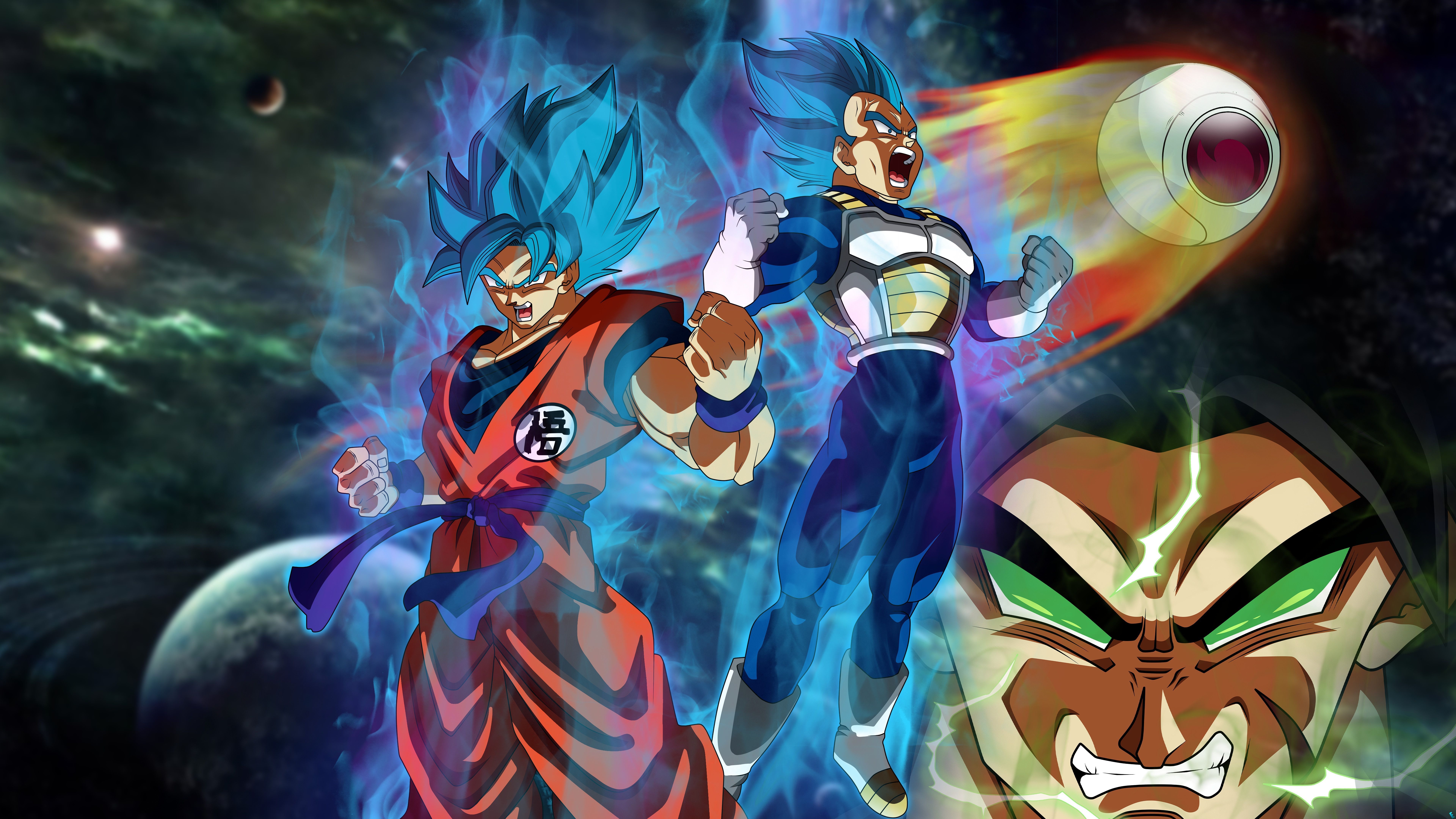 7680x4320 Dragon Ball Super: Broly Movie Super Saiyan Blue Goku Vegeta 8K k hd, Anime, Precalculo, Desktop