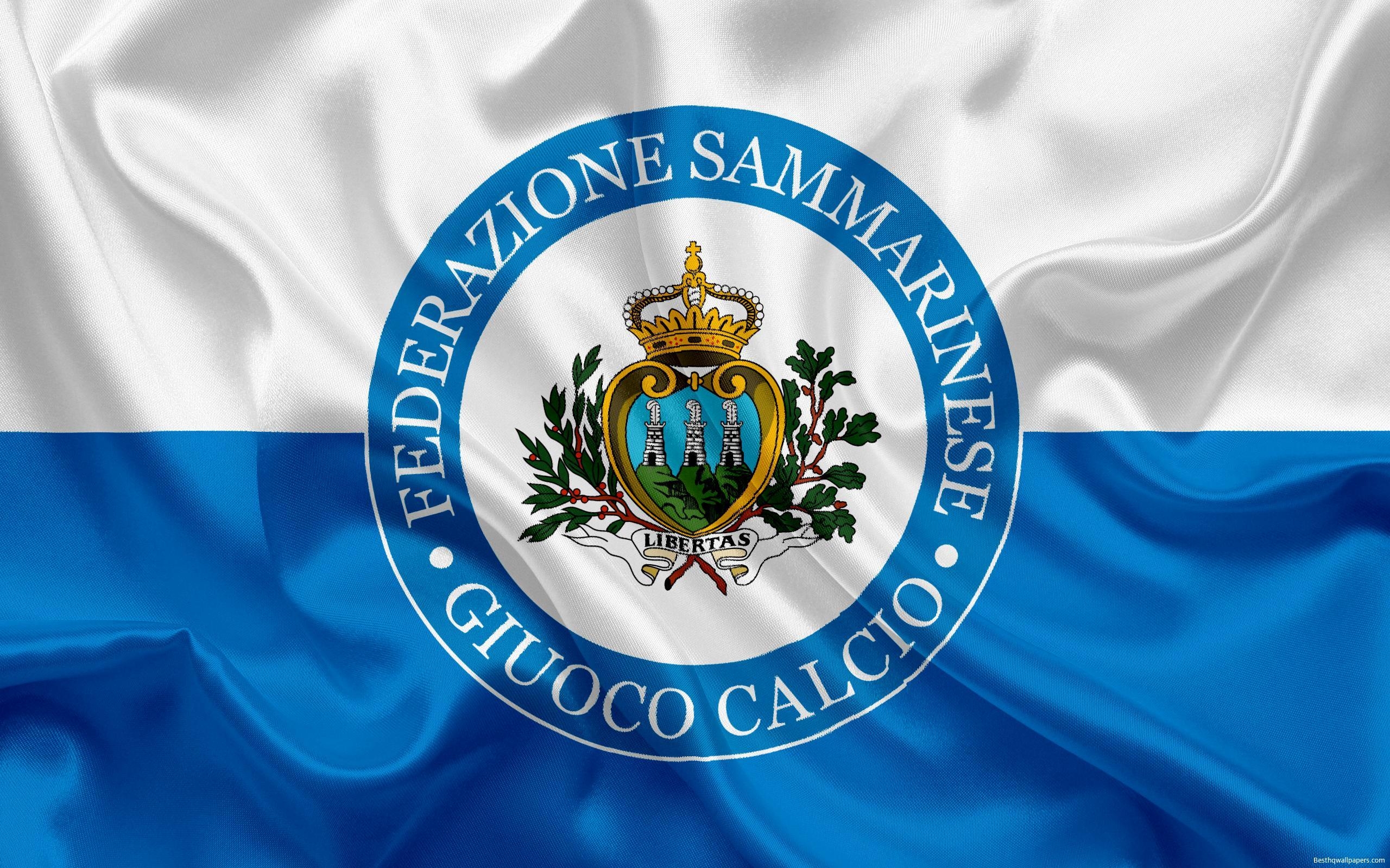 2560x1600 Download wallpaper San Marino national football team, emblem, logo, Desktop