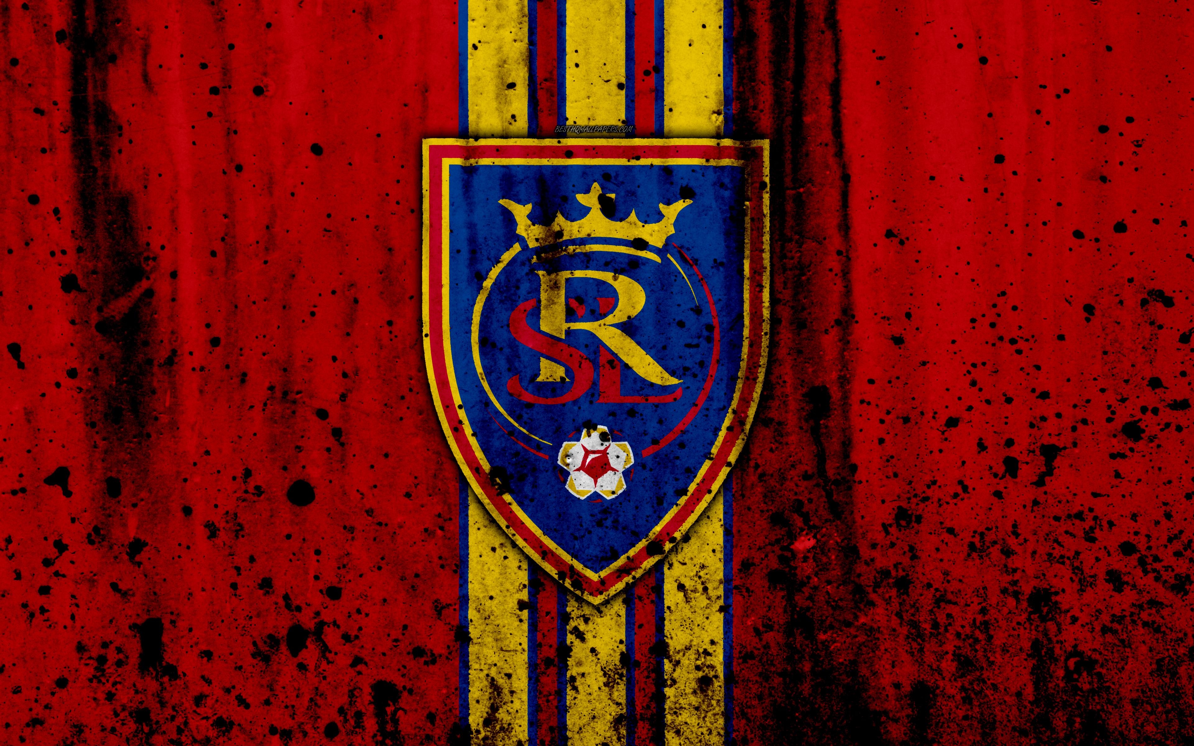 3840x2400 Download wallpaper 4k, FC Real Salt Lake, grunge, MLS, soccer, Desktop