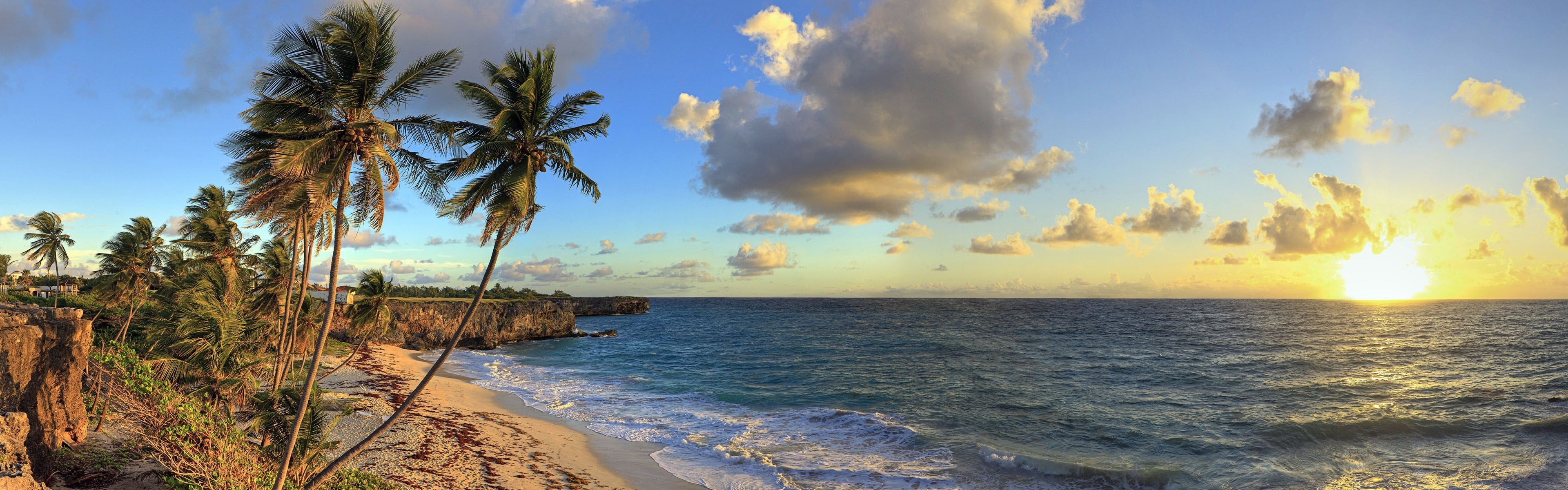 3840x1200 Beach Panorama Wallpaper, Dual Screen