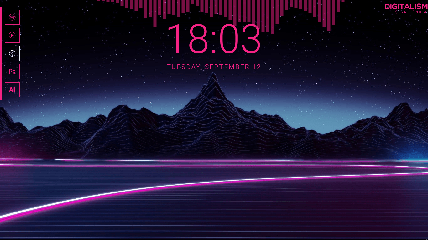 1370x770 WIP First Skin, Outrun Synth Cyberpunk, Pink, Desktop