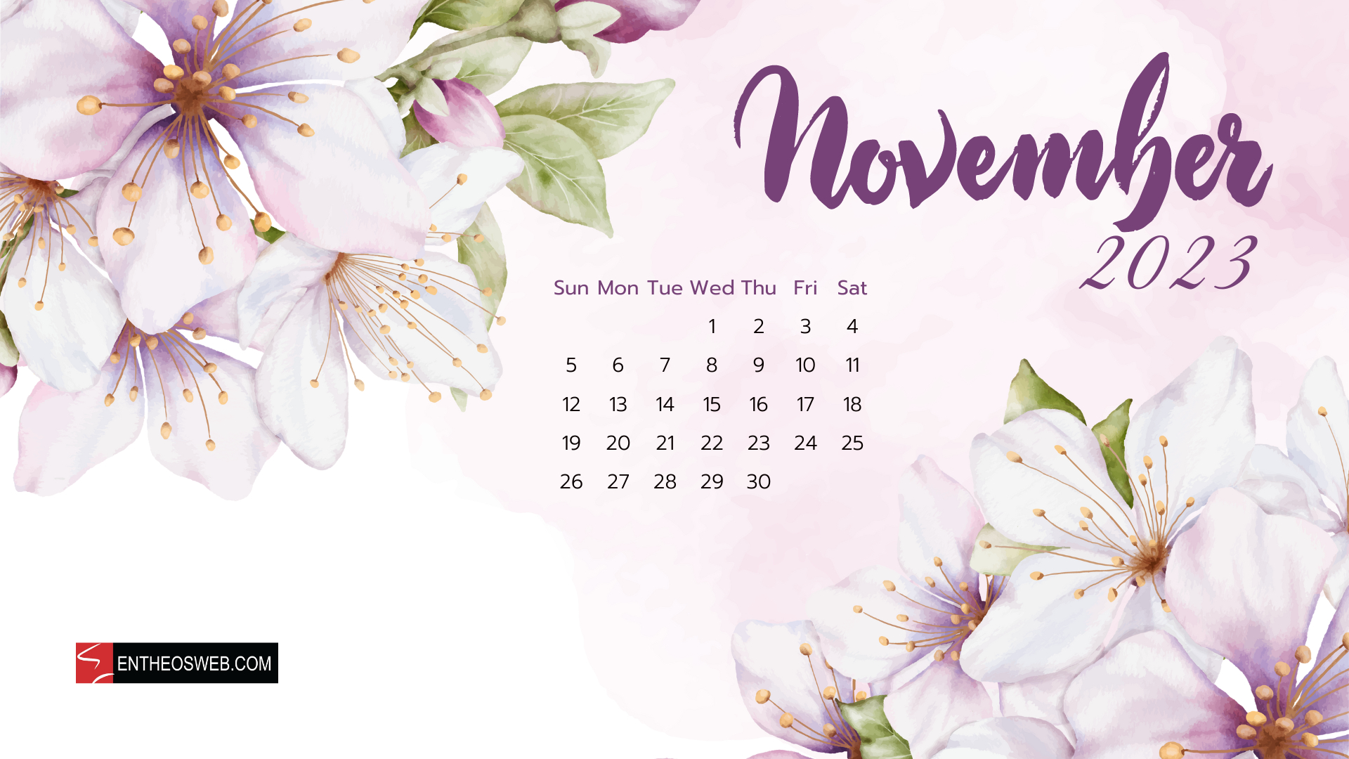 1920x1080 November 2023 Calendar Desktop Wallpaper, Desktop