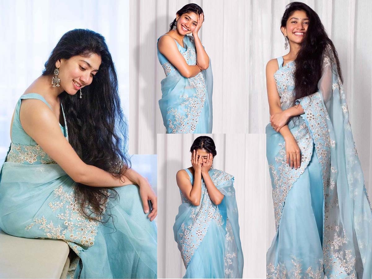 1200x900 Sai Pallavi's mesmerizing looks in Blue Organza Saree, Desktop