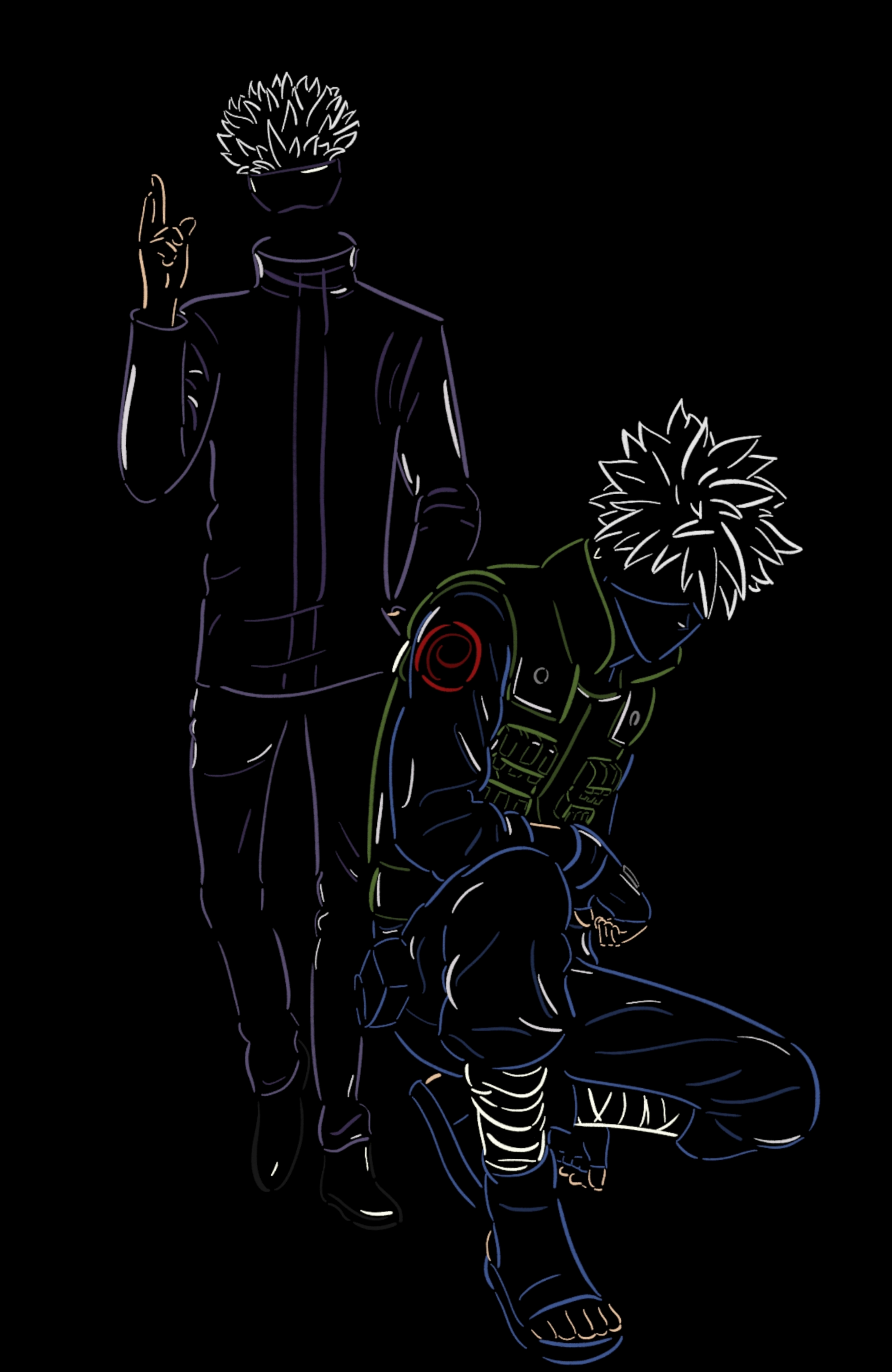 3220x4940 Gojo and kakashi(), Phone