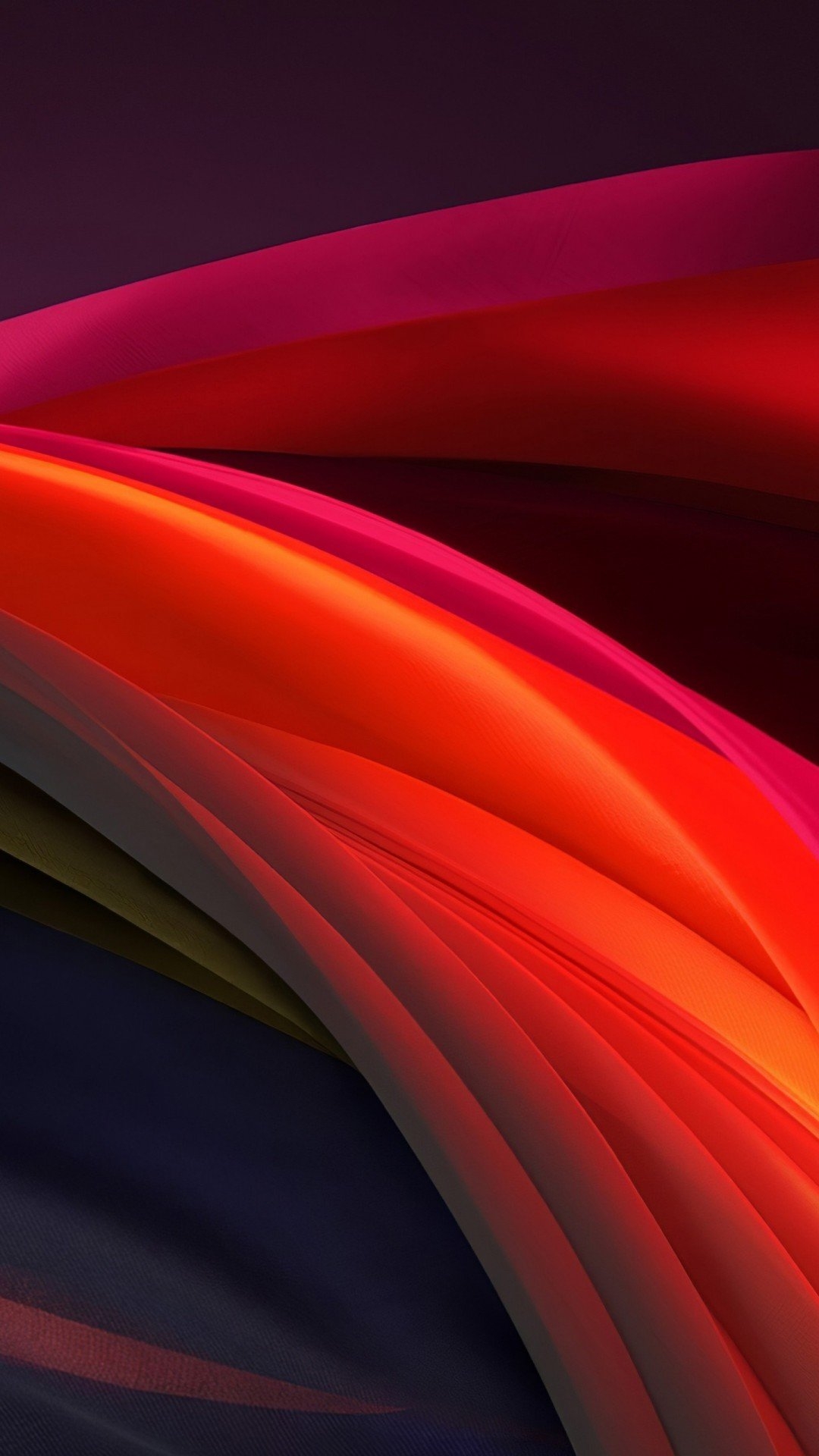 1080x1920 Dark Colorful Wavy Lines Abstraction 4K HD Abstract Wallpaper, Phone