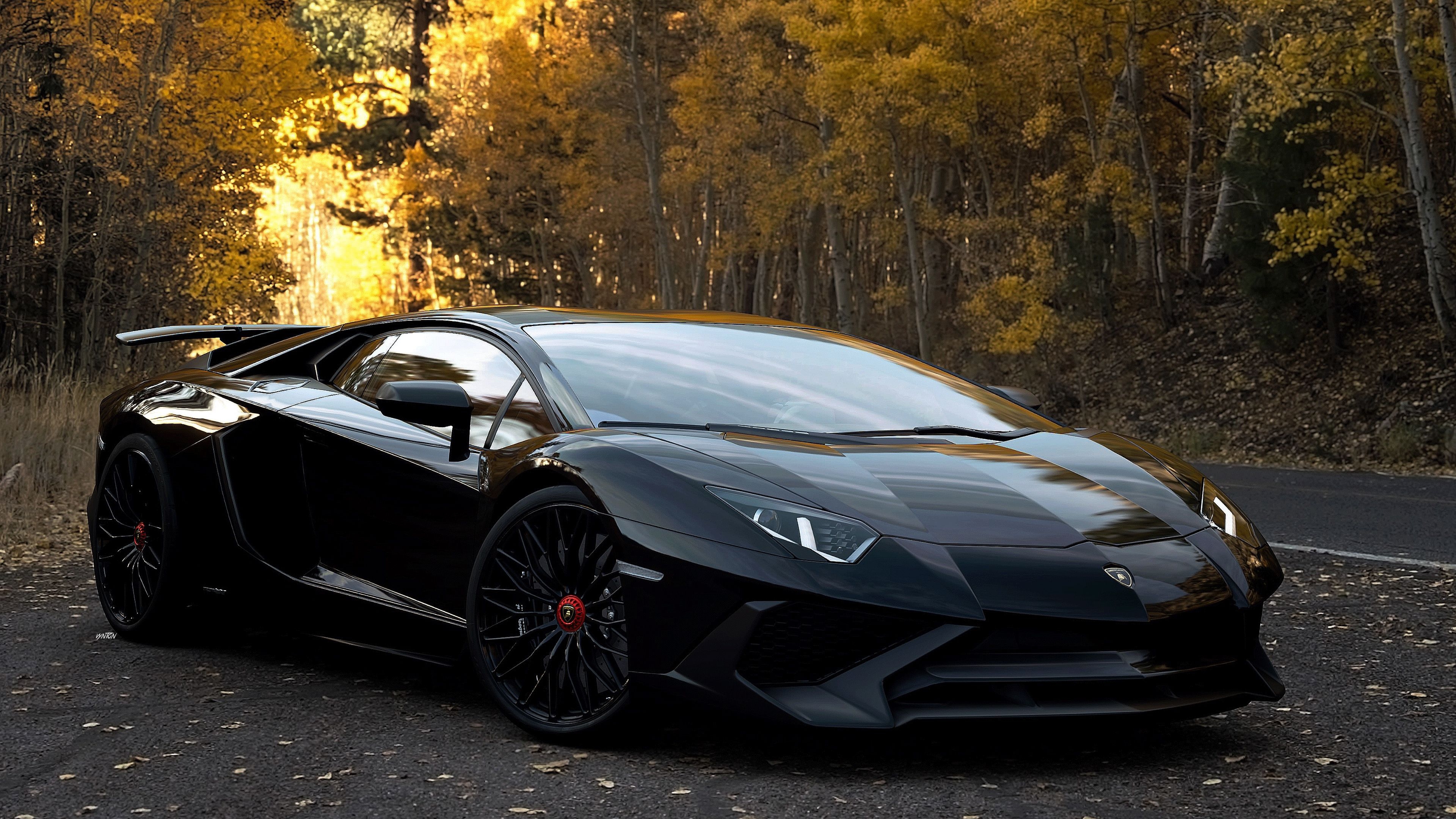 3840x2160 Black Lamborghini Aventador 4K HD Wallpaper, Desktop