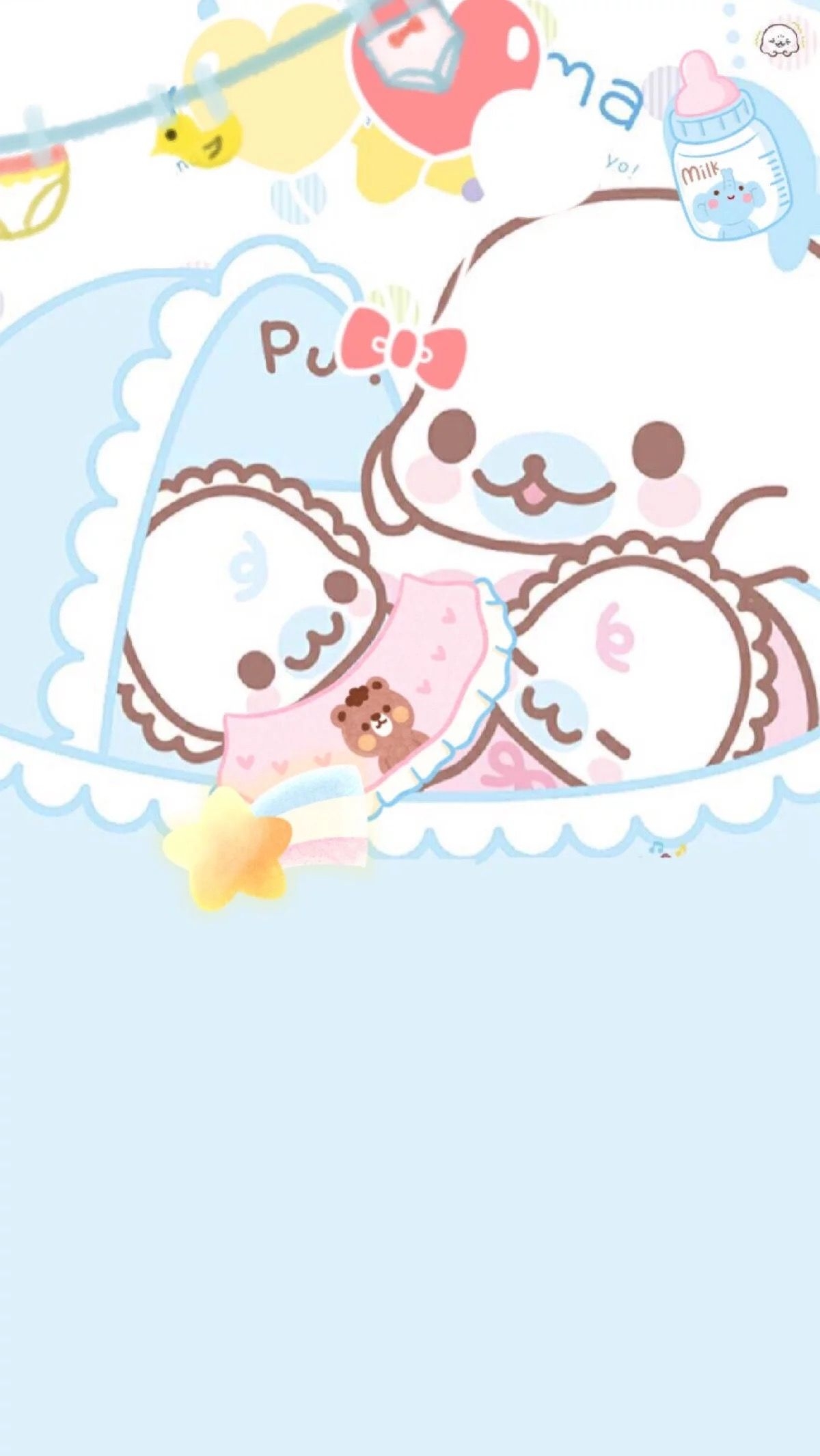 1200x2140 Mamegoma. Kawaii wallpaper, Bear wallpaper, Cute wallpaper, Phone