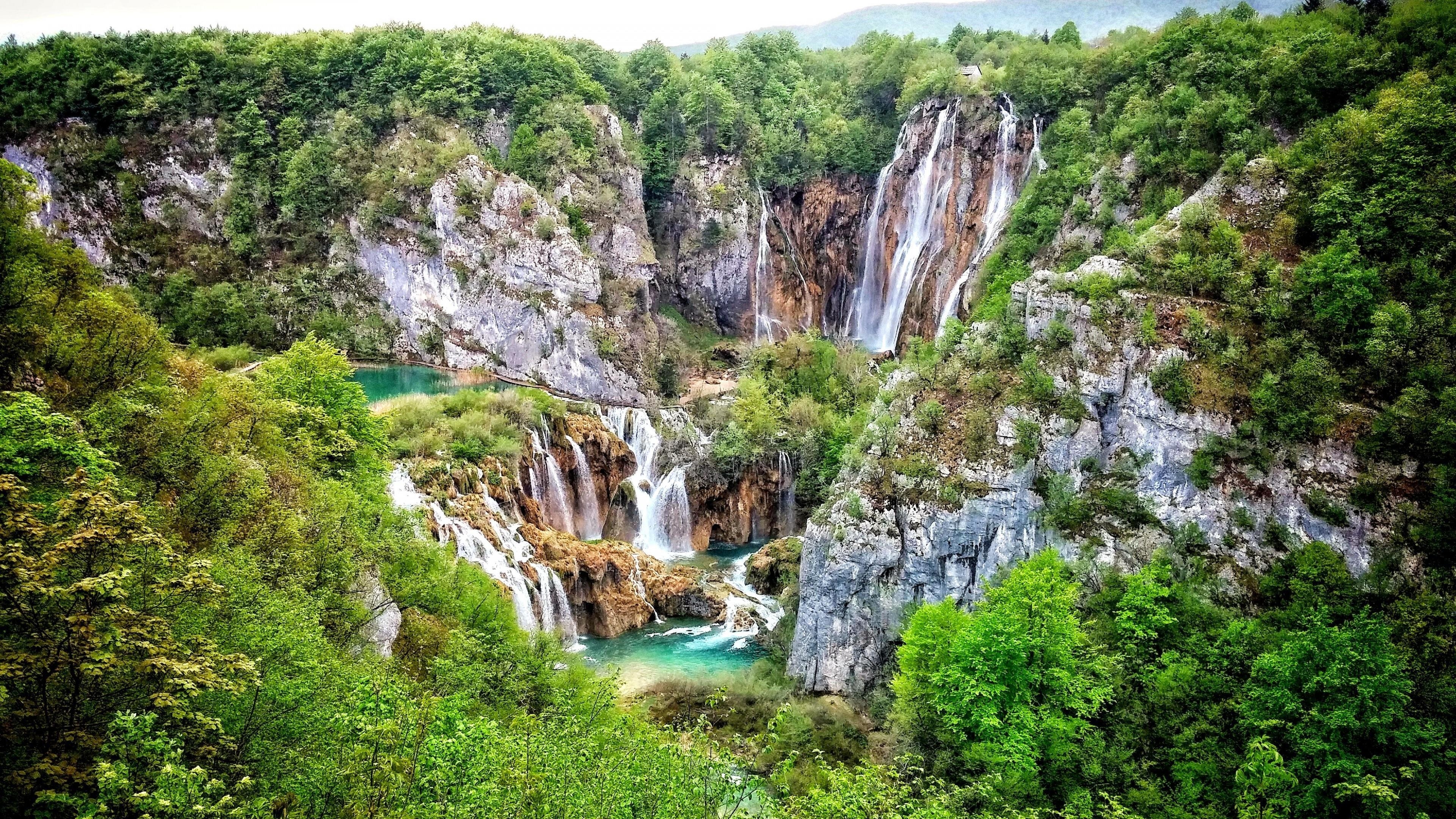 3840x2160 Waterfalls At Plitvice Lakes National Park ⛰ Wallpaper, Desktop