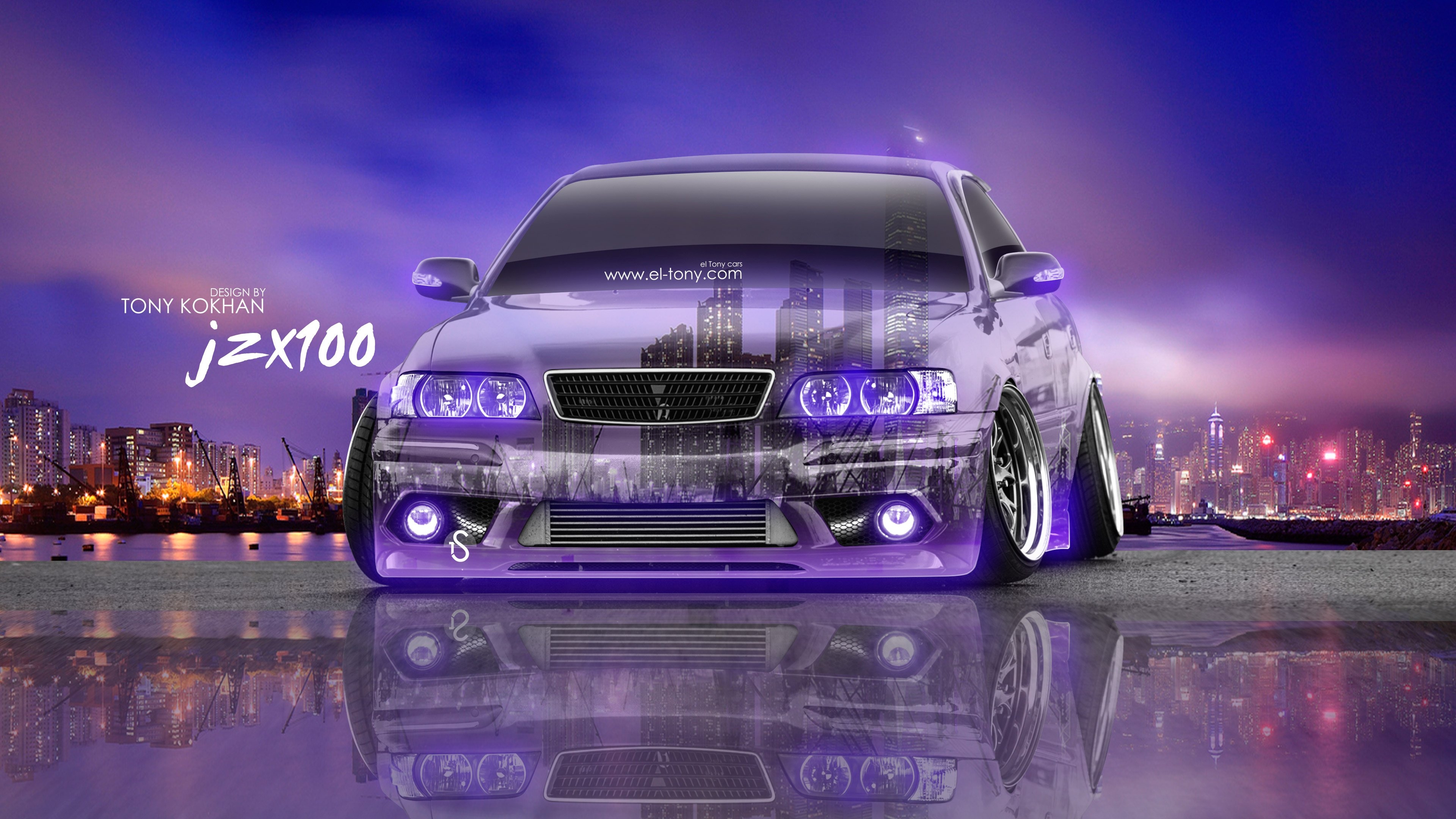 3840x2160 Toyota Chaser JZX100 JDM Tuning Crystal City Night Car 2016, Desktop