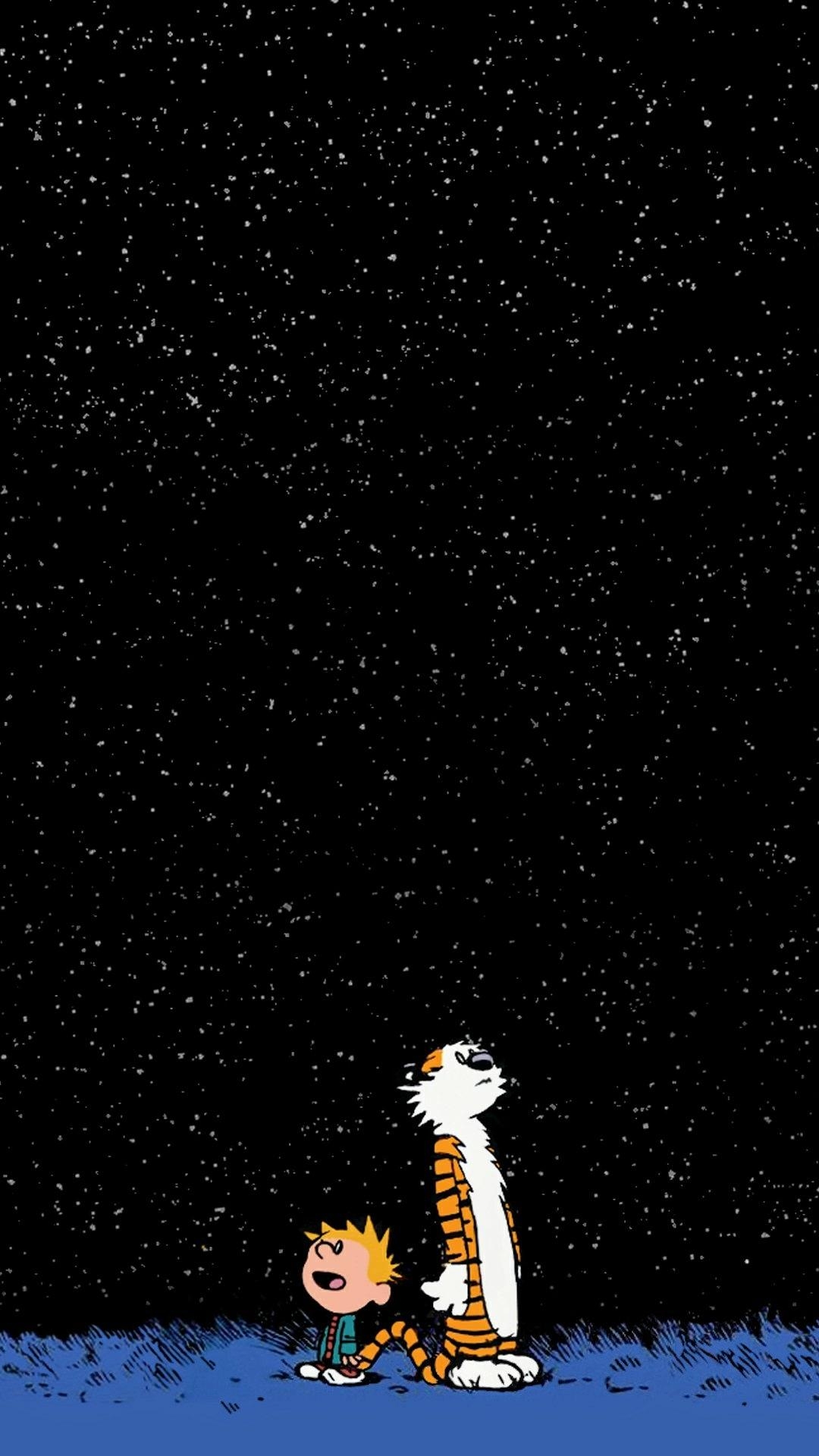 1080x1920 Request] Can anyone turn this Calvin and hobbes wallpaper into an amoled? [], Phone