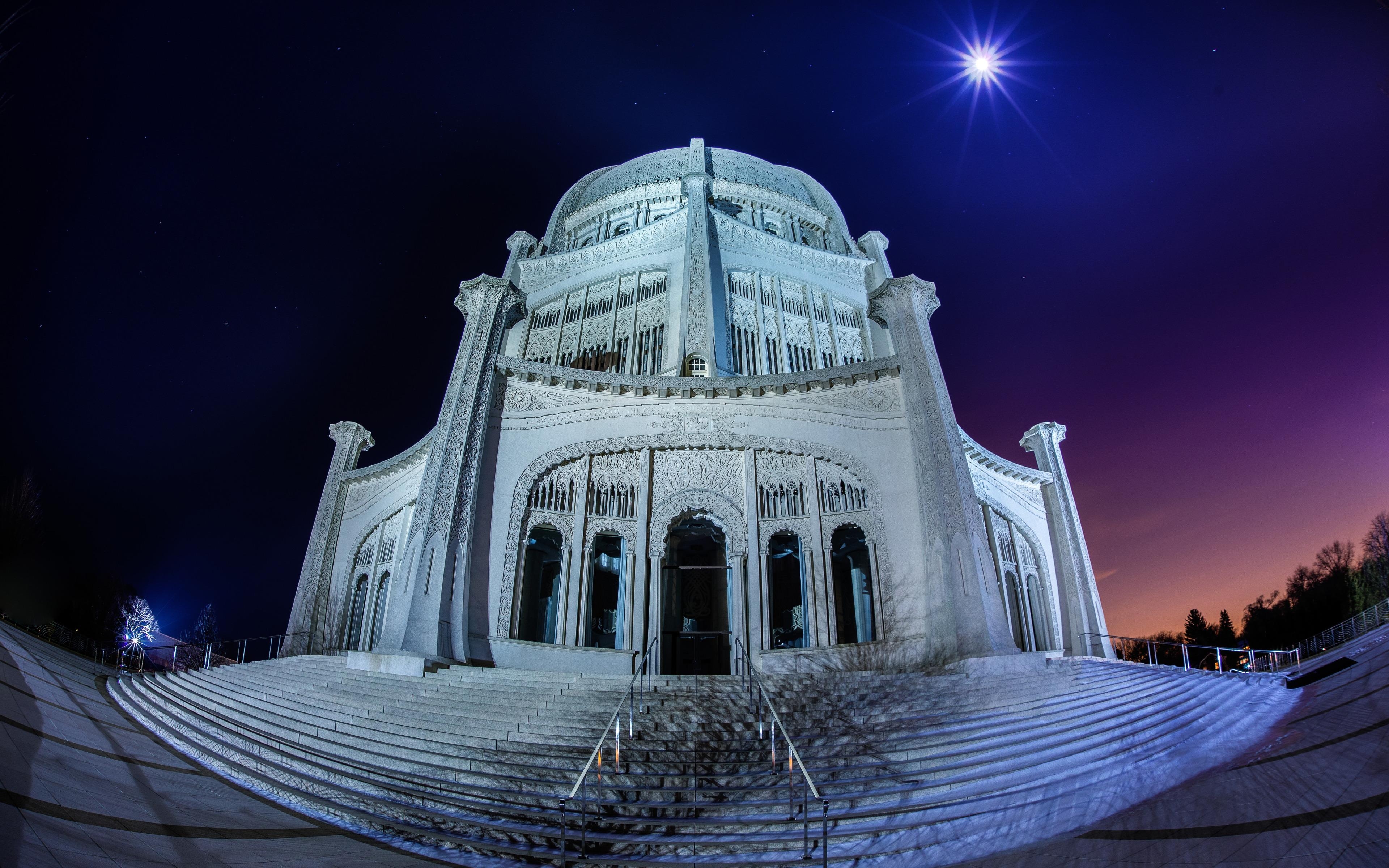 3840x2400 Bahá'í House of Worship, Wilmette, Illinois, USA widescreen, Desktop