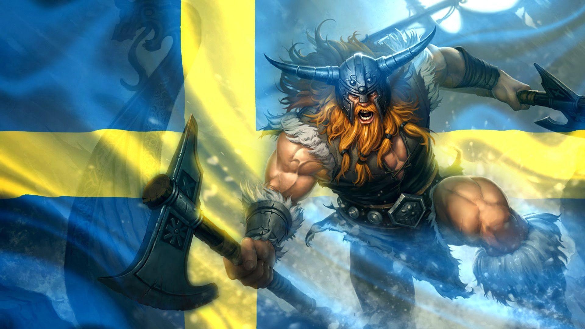 1920x1080 Olaf Wallpaper  (swedish flag), Desktop