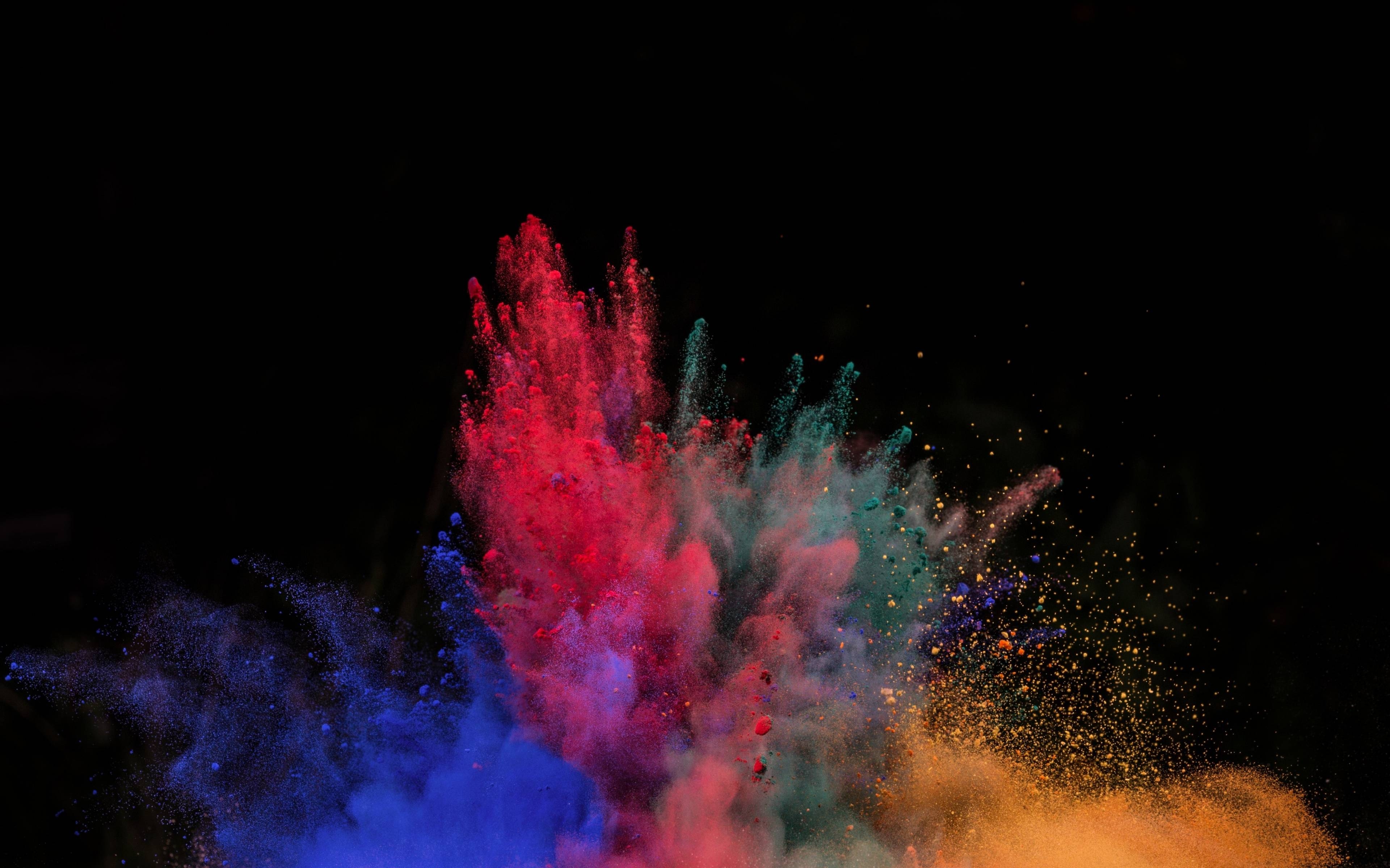 3840x2400 Download  wallpaper color, explosion, powder's blast, 4k, Desktop