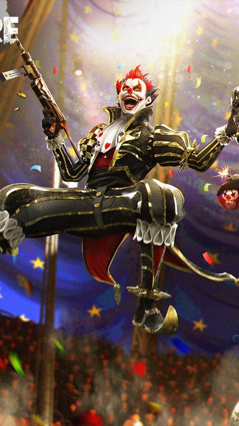 770x1370 Night Clown Garena Free Fire 4K Ultra HD Mobile Wallpaper 4K of Wallpaper for Andriod, Phone