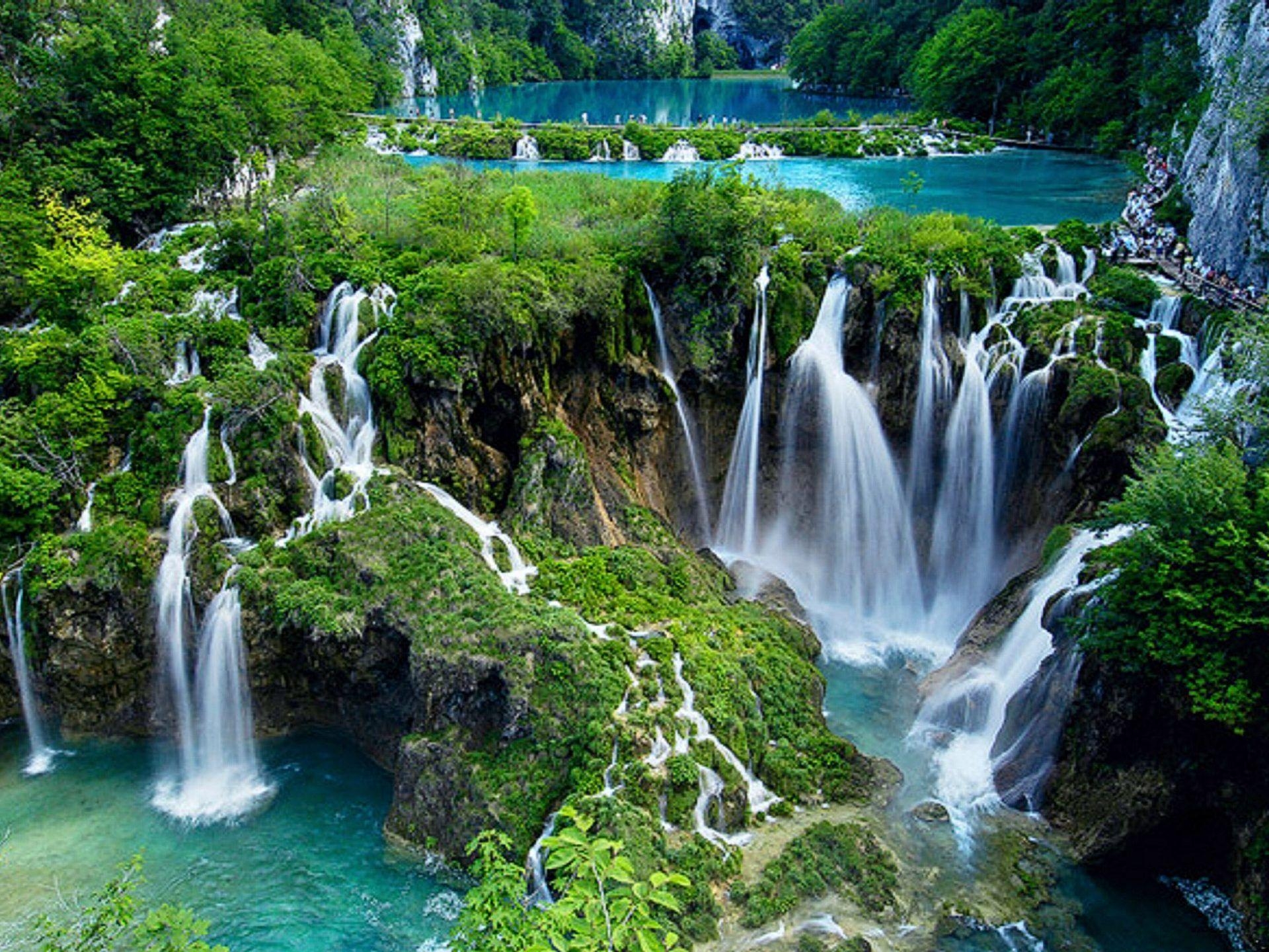 1920x1440 Plitvice Lakes National Park Croatia Cascading Waterfall Wallpaper, Desktop