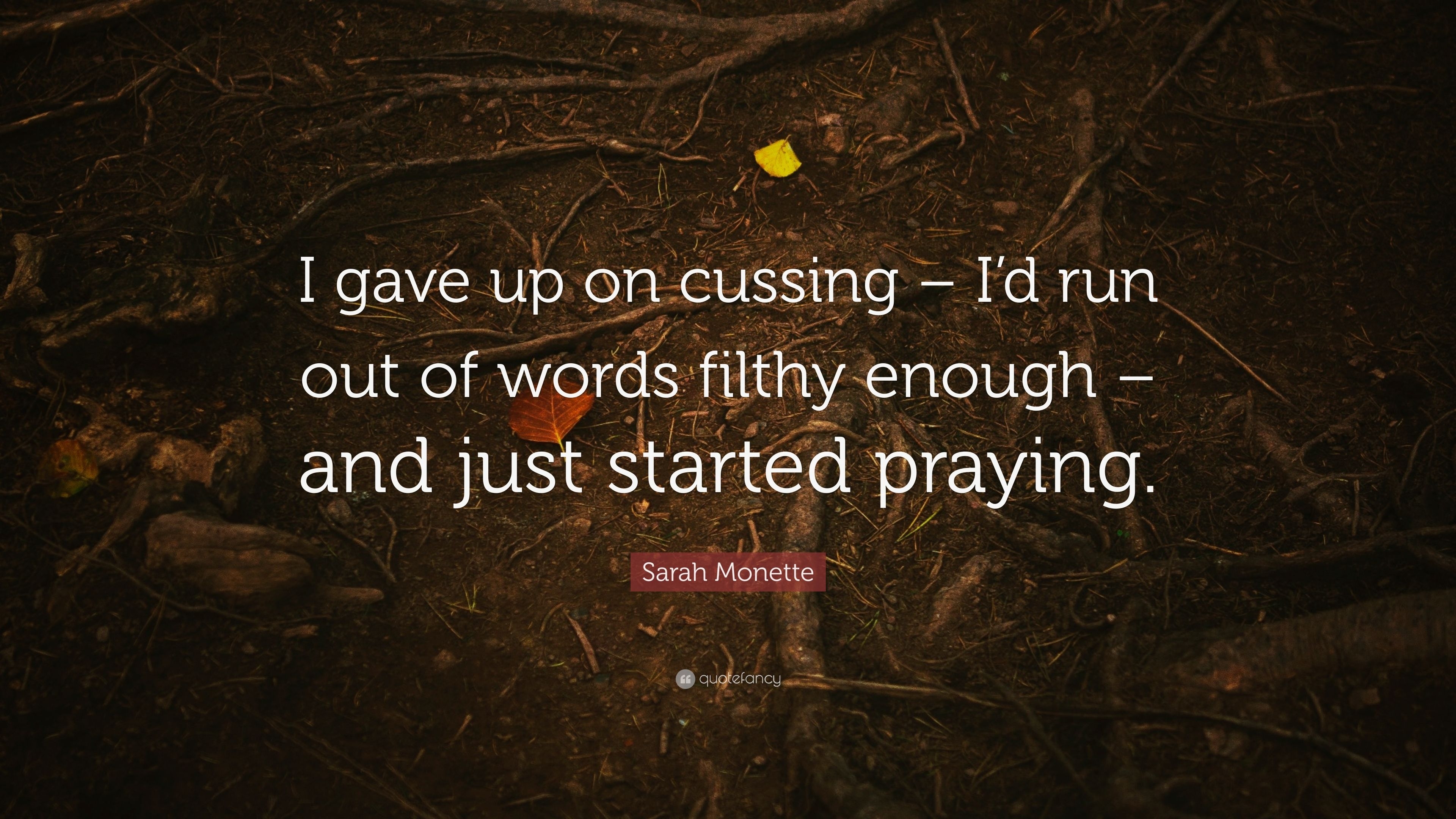 3840x2160 Sarah Monette Quote: “I gave up on cussing, Desktop