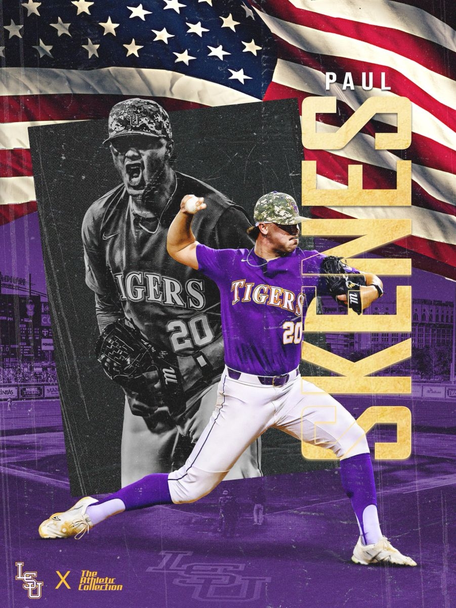 910x1200 Paul Skenes LSU Baseball Poster, Phone