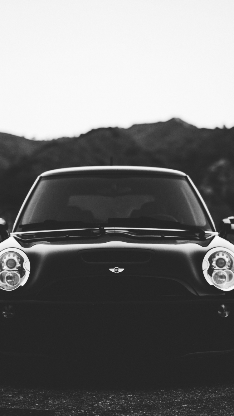 750x1340 Download wallpaper  monochrome, mini cooper s (r56), car, iphone iphone  HD background, 4477, Phone