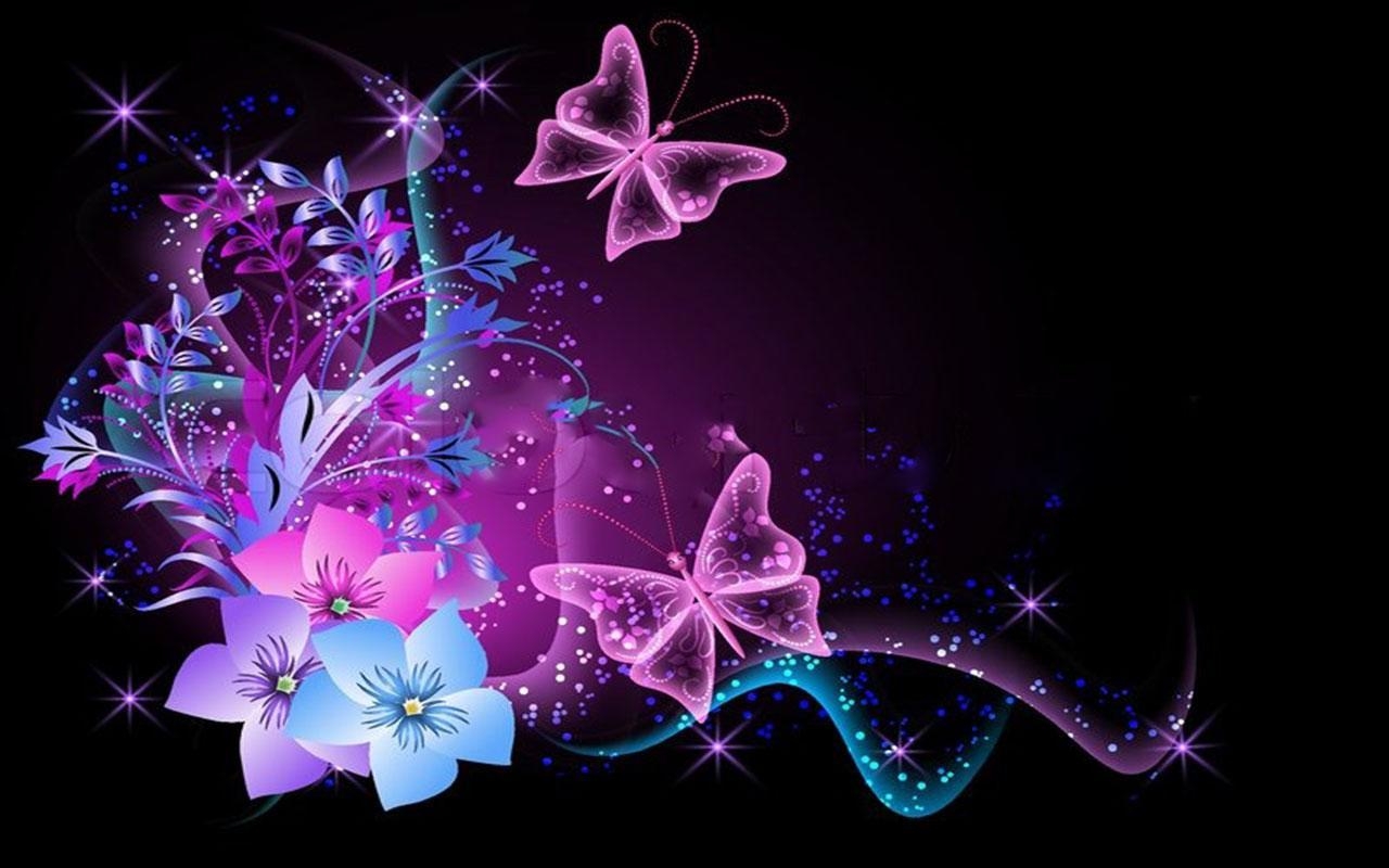 1280x800 Neon Butterfly Wallpaper for Android, Desktop